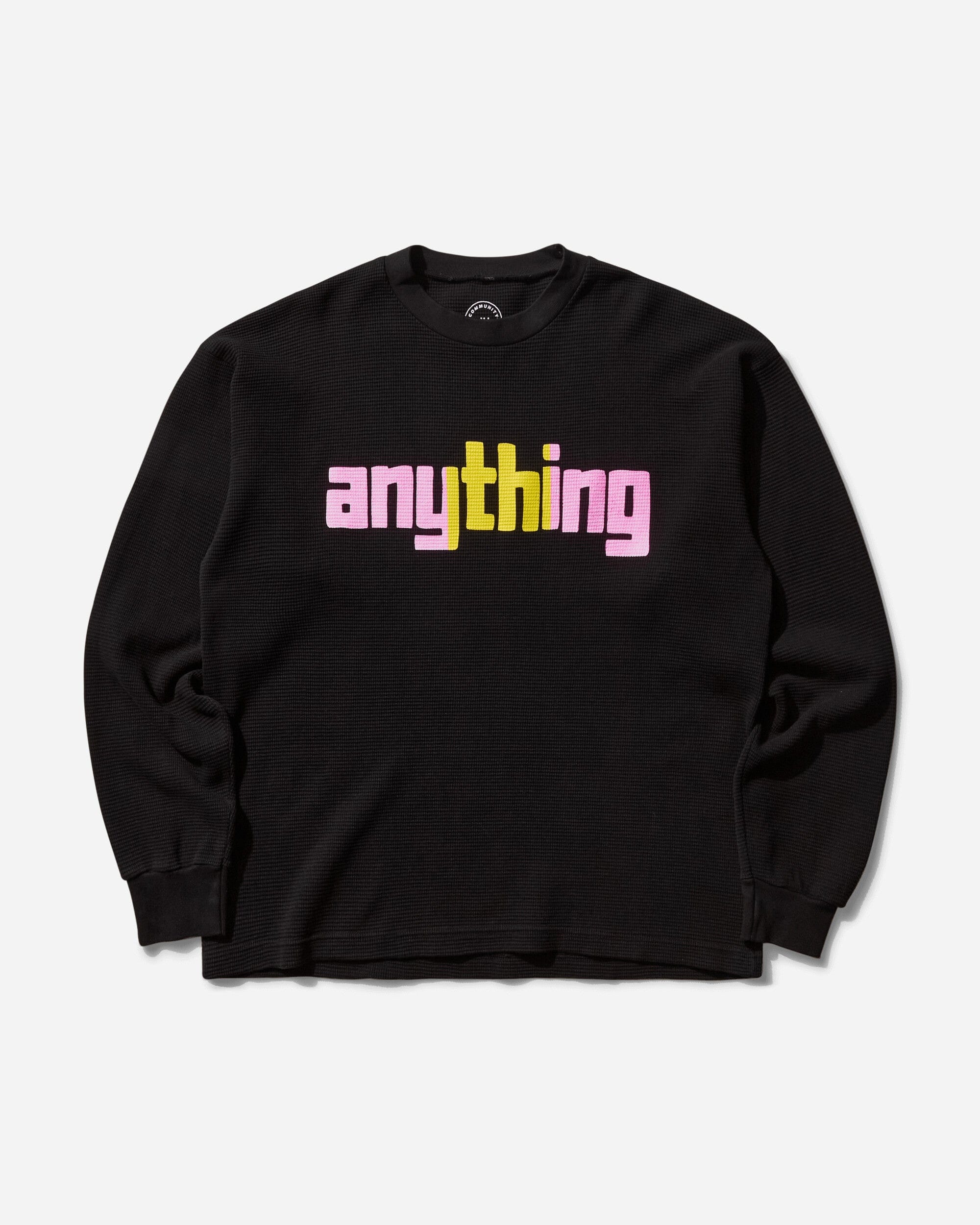 Anything Men's Midtown Logo Waffle Knit Top Black