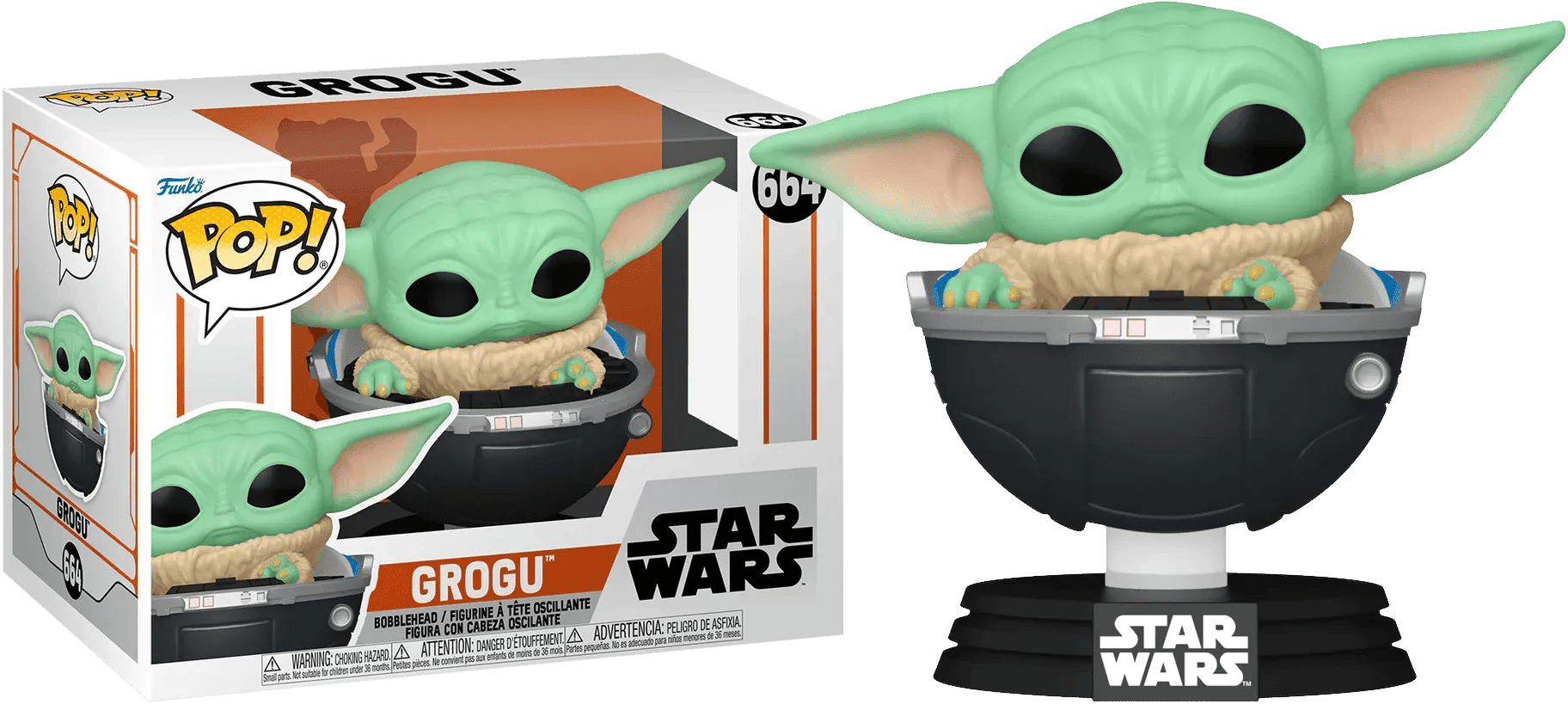 Funko TBA Star Wars: Mandalorian - Grogu in Hovering Pram Pop! Vinyl