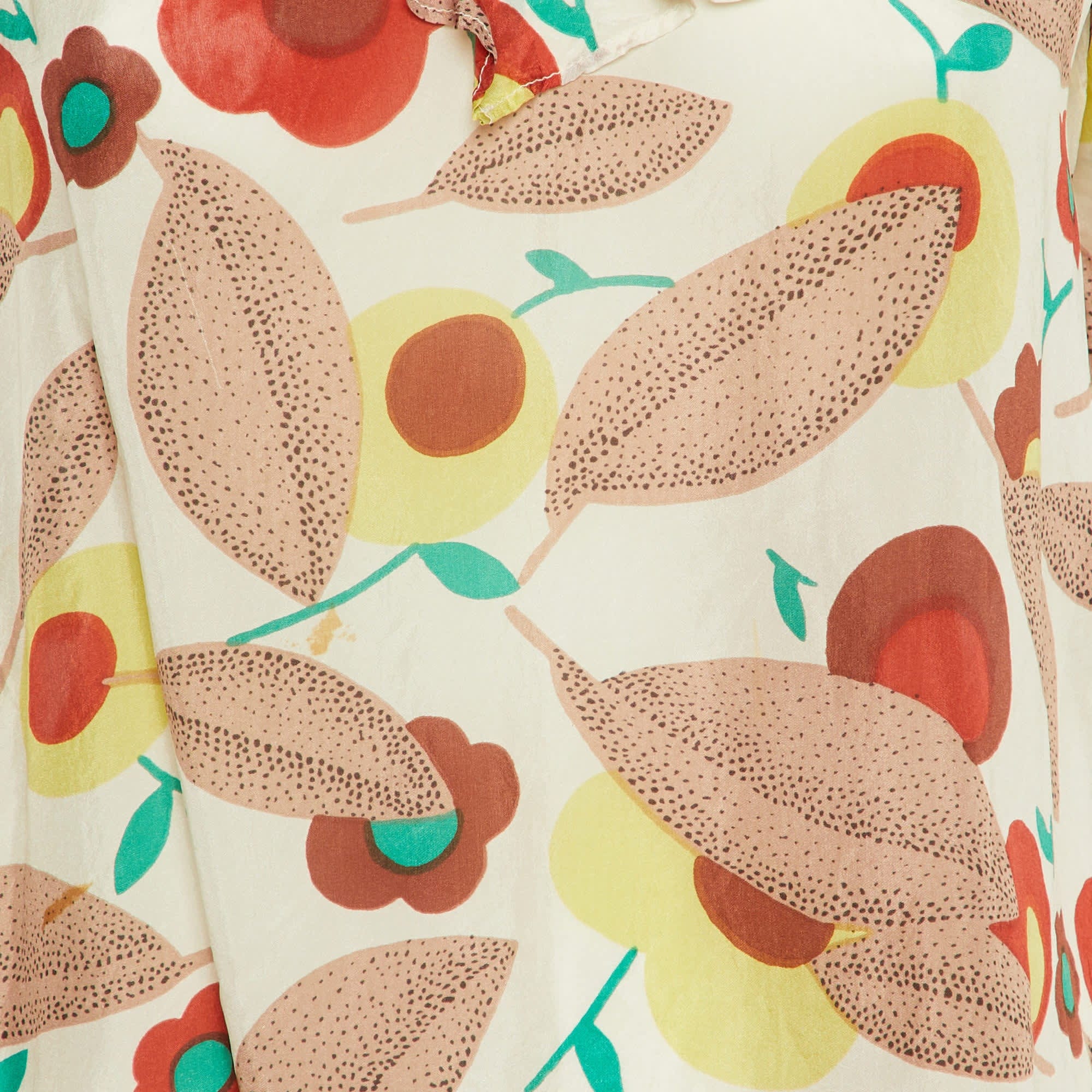 SILK Multicolor Floral Printed Silk Top