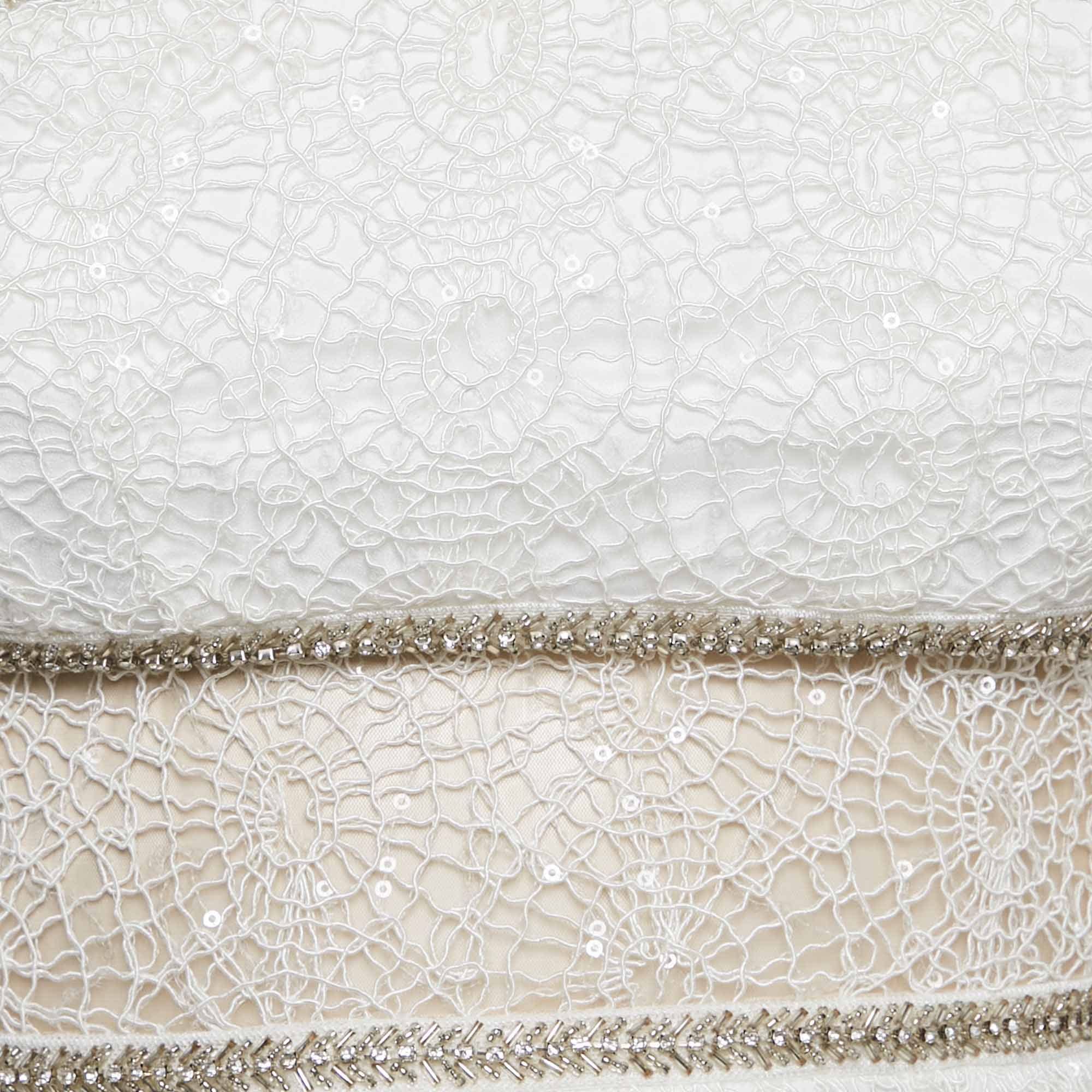White Embellished Lace Top