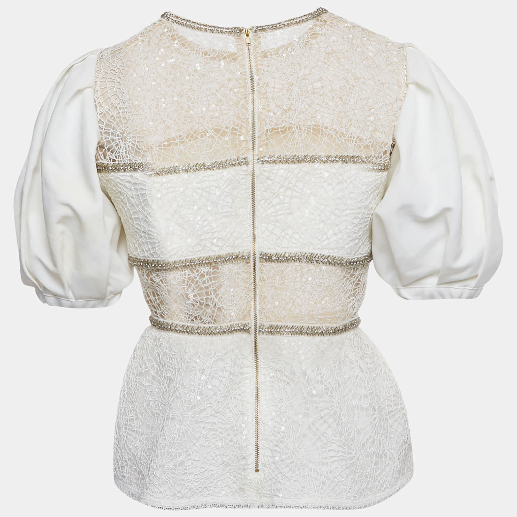White Embellished Lace Top