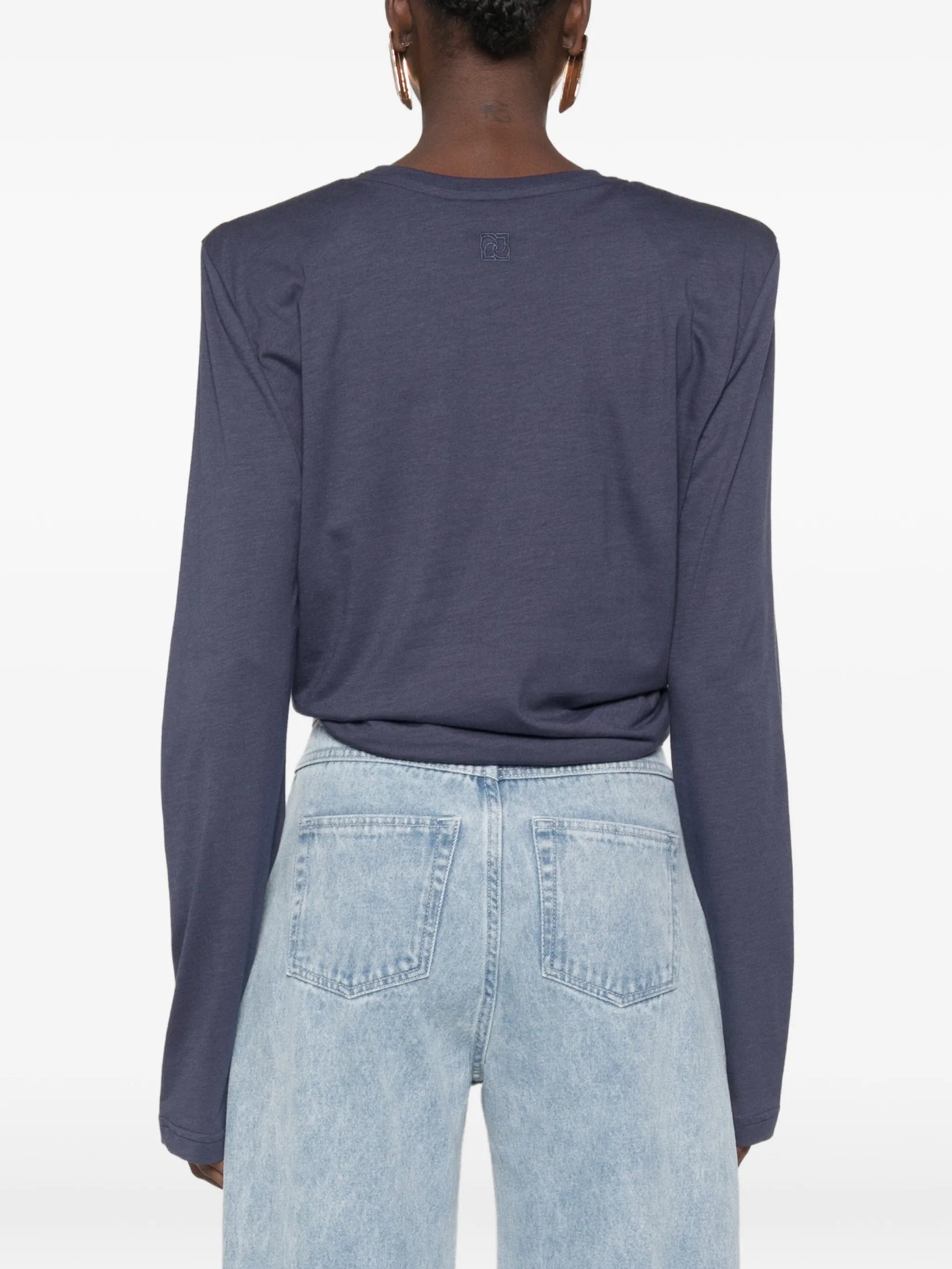 Magda Butrym padded - shoulder knotted T - shirt