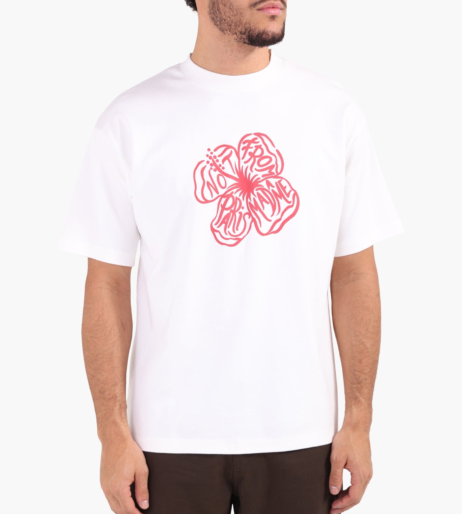 Drôle de Monsieur T - Shirt Slogan Hibiscus Off White
