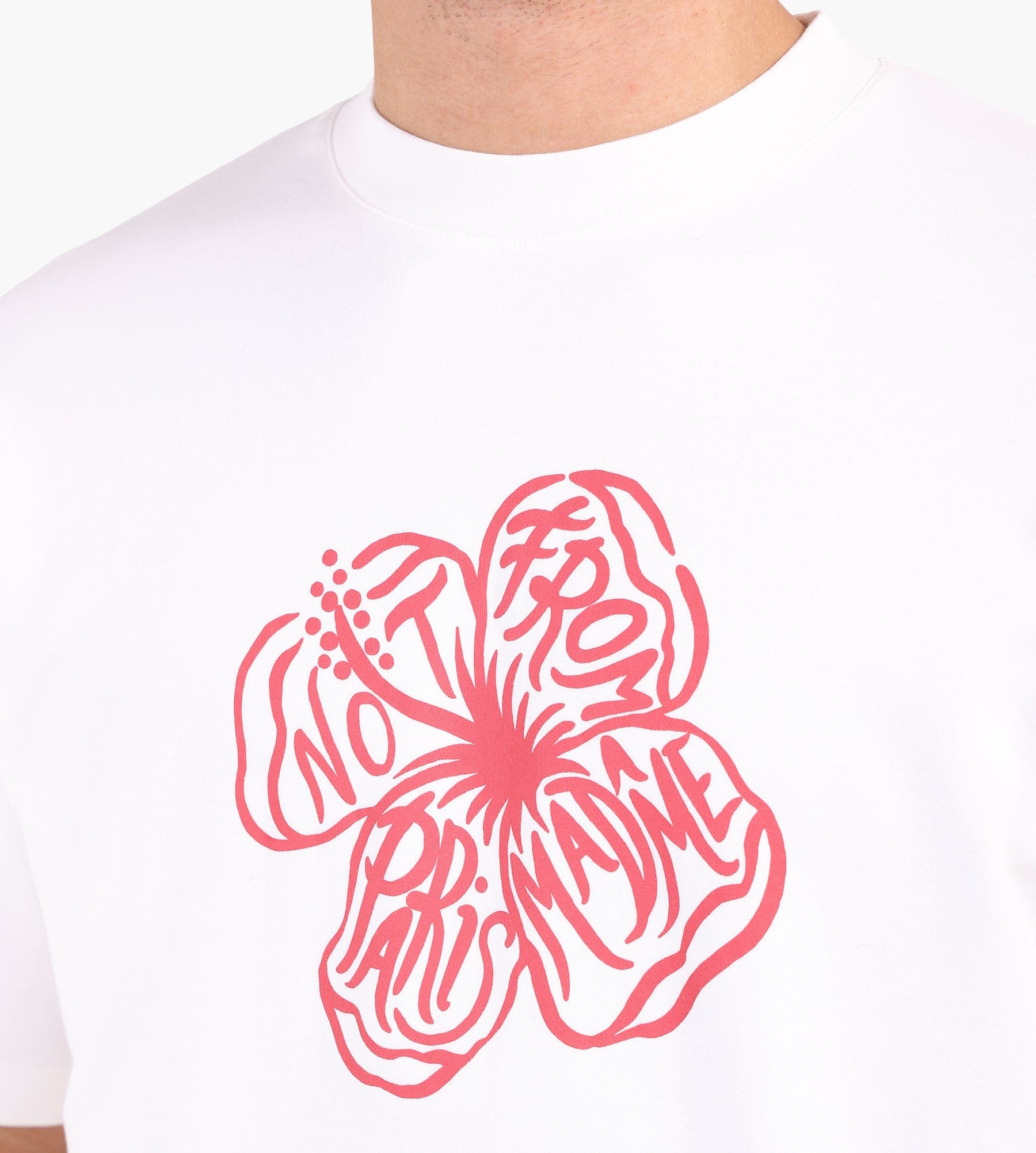 Drôle de Monsieur T - Shirt Slogan Hibiscus Off White
