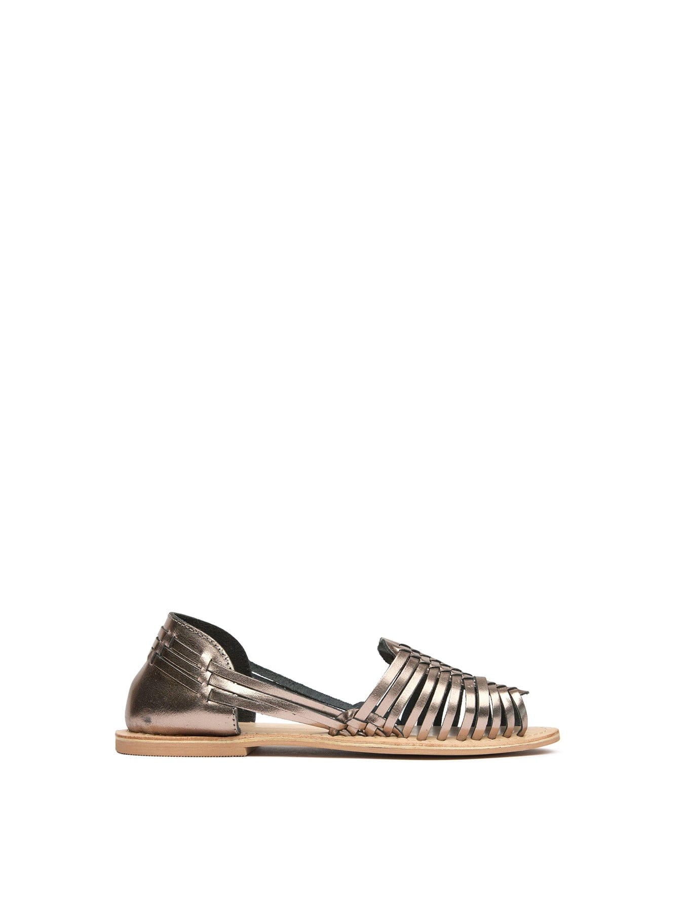 Sole Devin Huarache Leather Sandals Silver