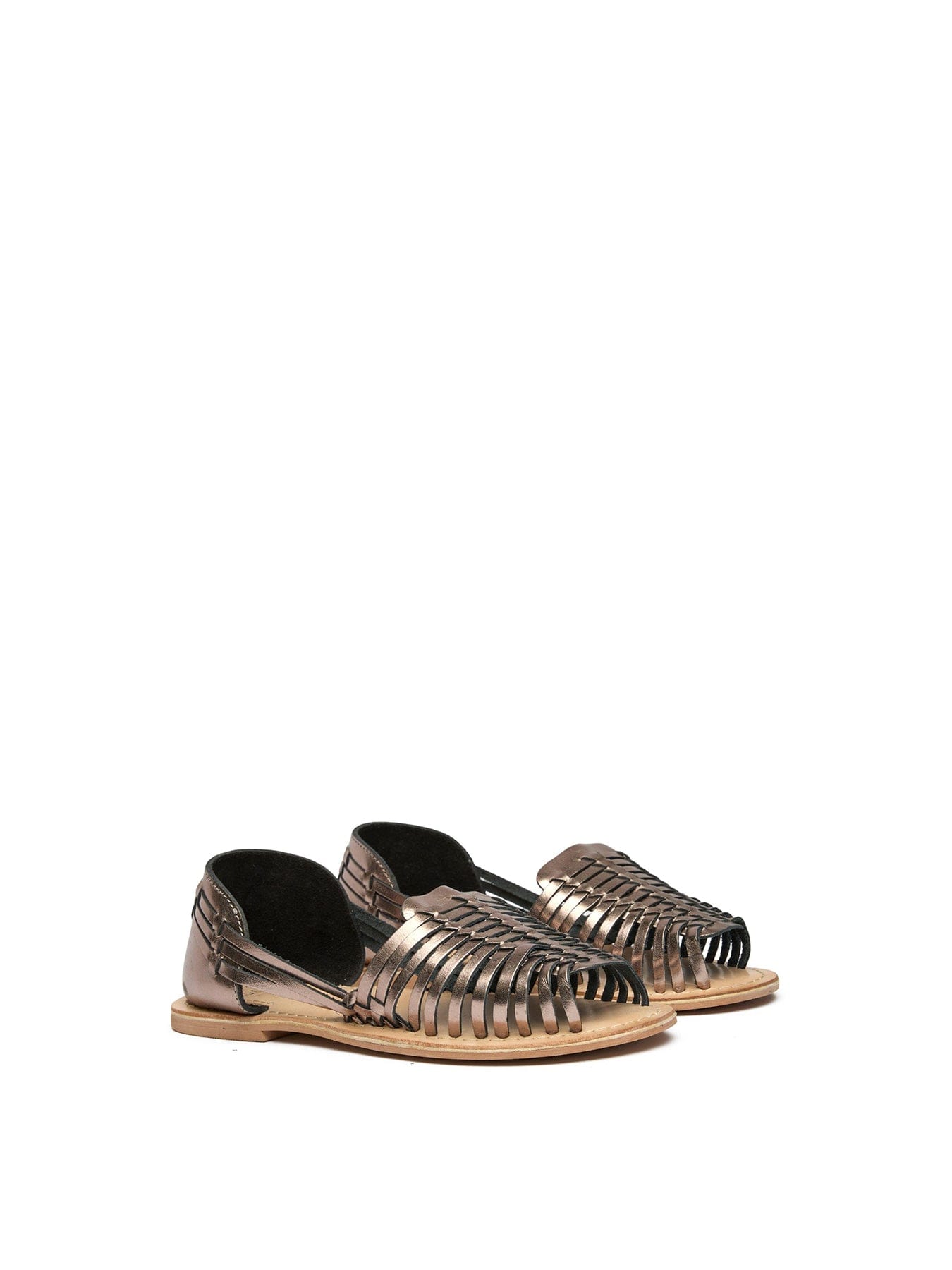 Sole Devin Huarache Leather Sandals Silver