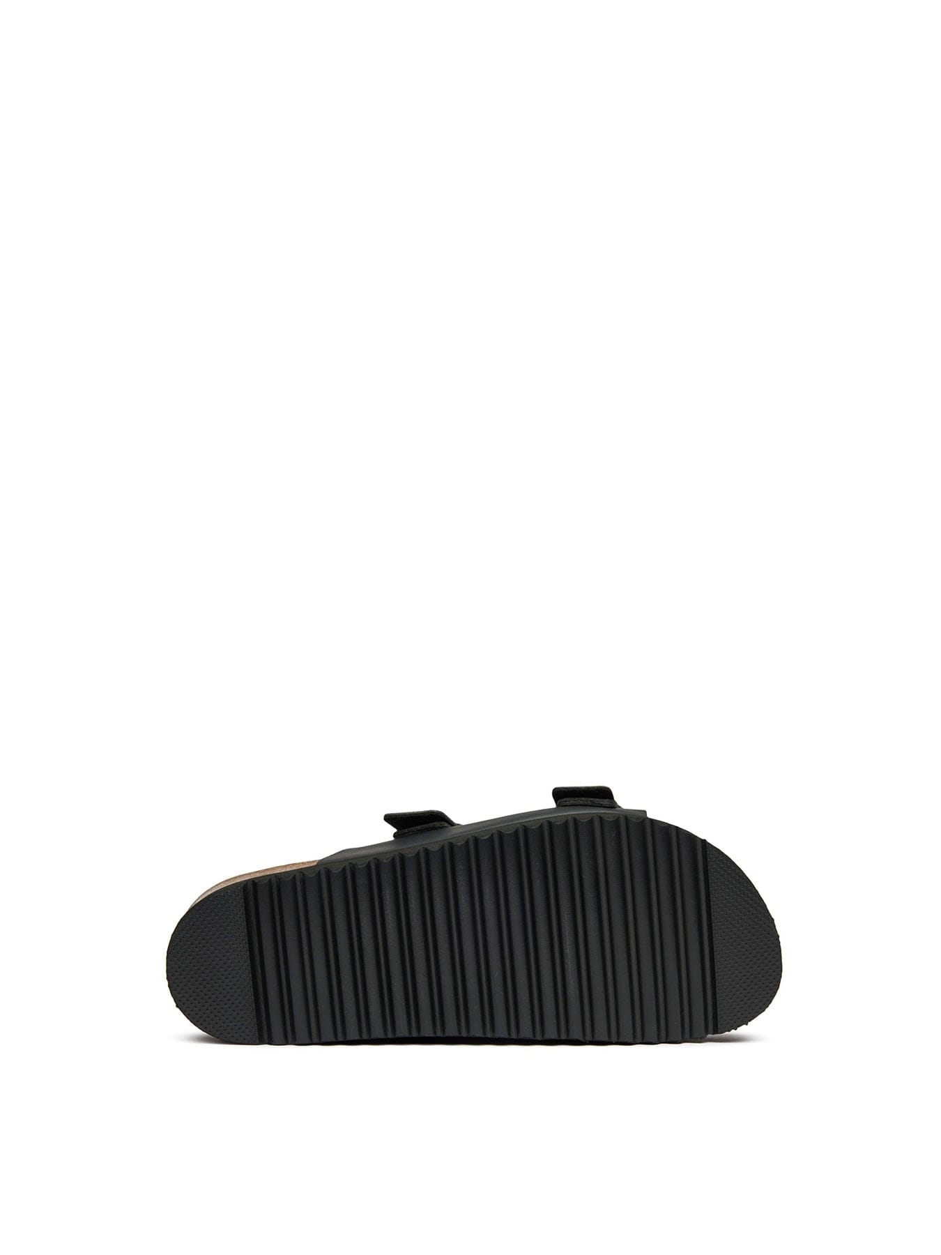 V.gan Vegan Plum Footbed Reptile Sandals Black