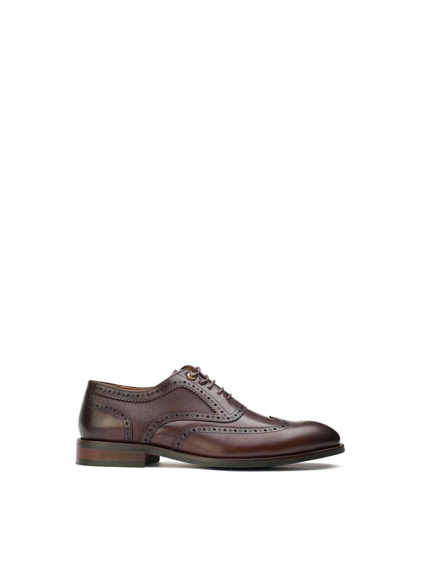 Simon Carter Diplodocus Brogue Leather Shoes Brown