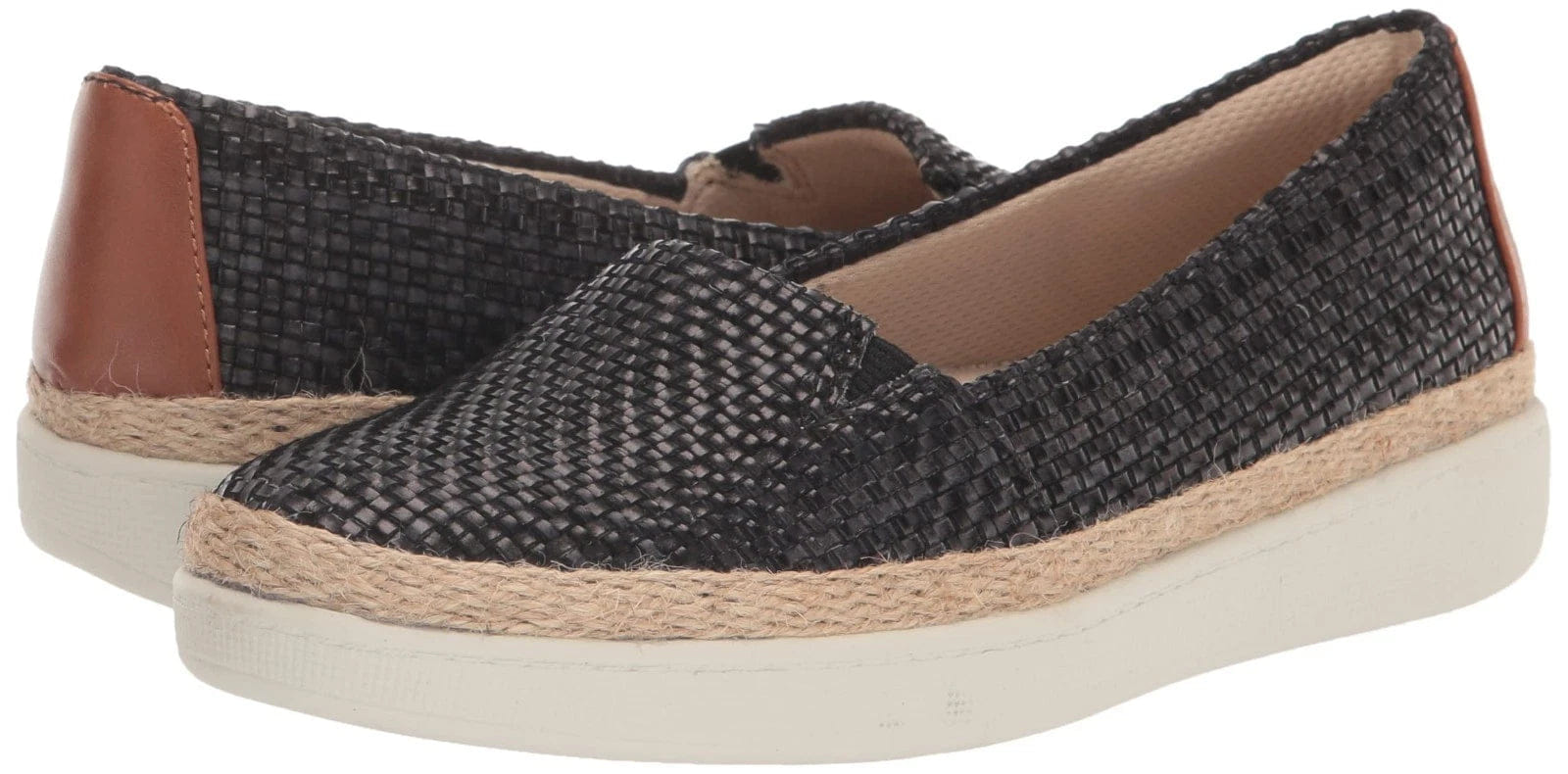 Loafers Trotters Accent Loafers Women's Black Braided Veg Casual Shoes ZAP2585