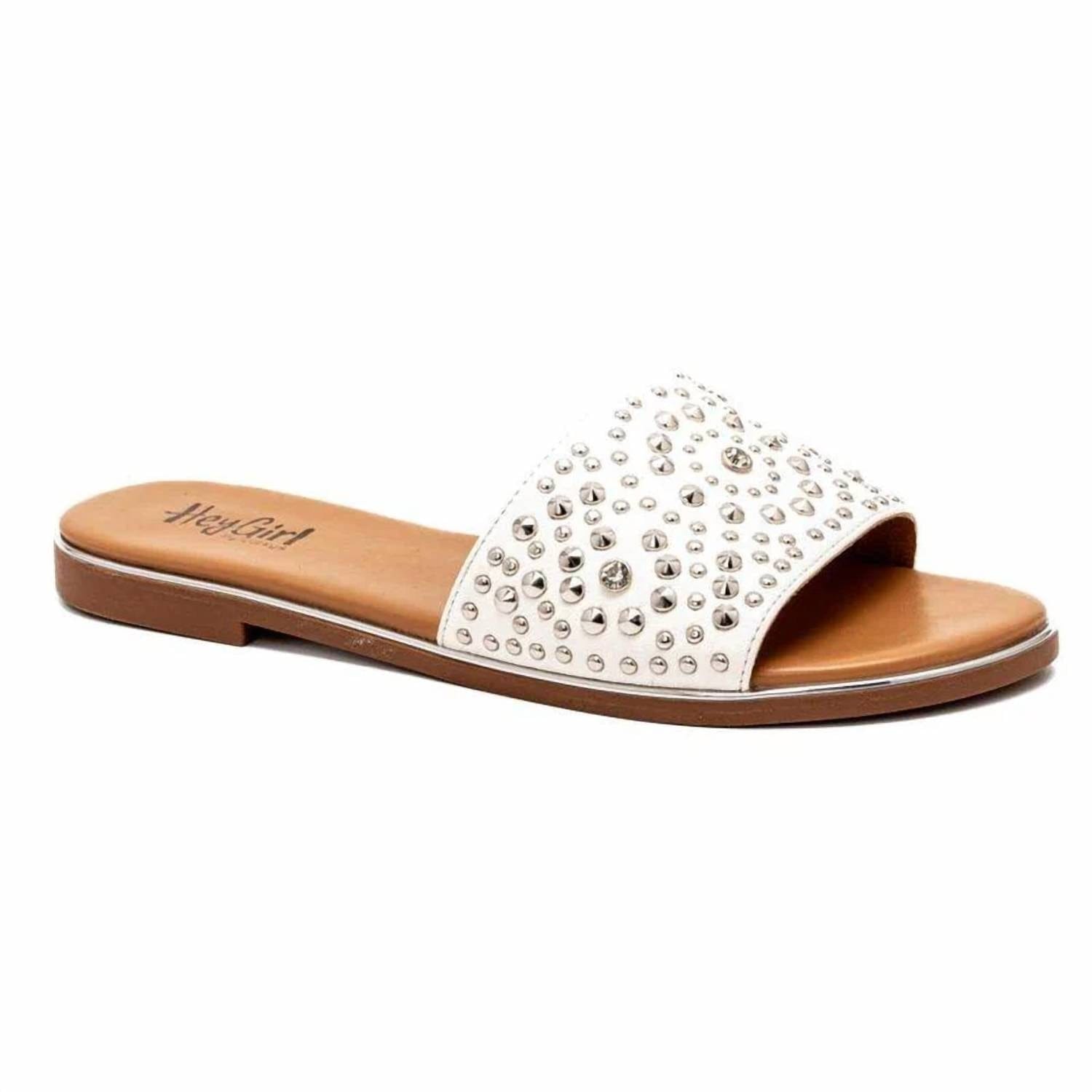 WHITE* Women's Rhinestone Bail Money Sandal In White