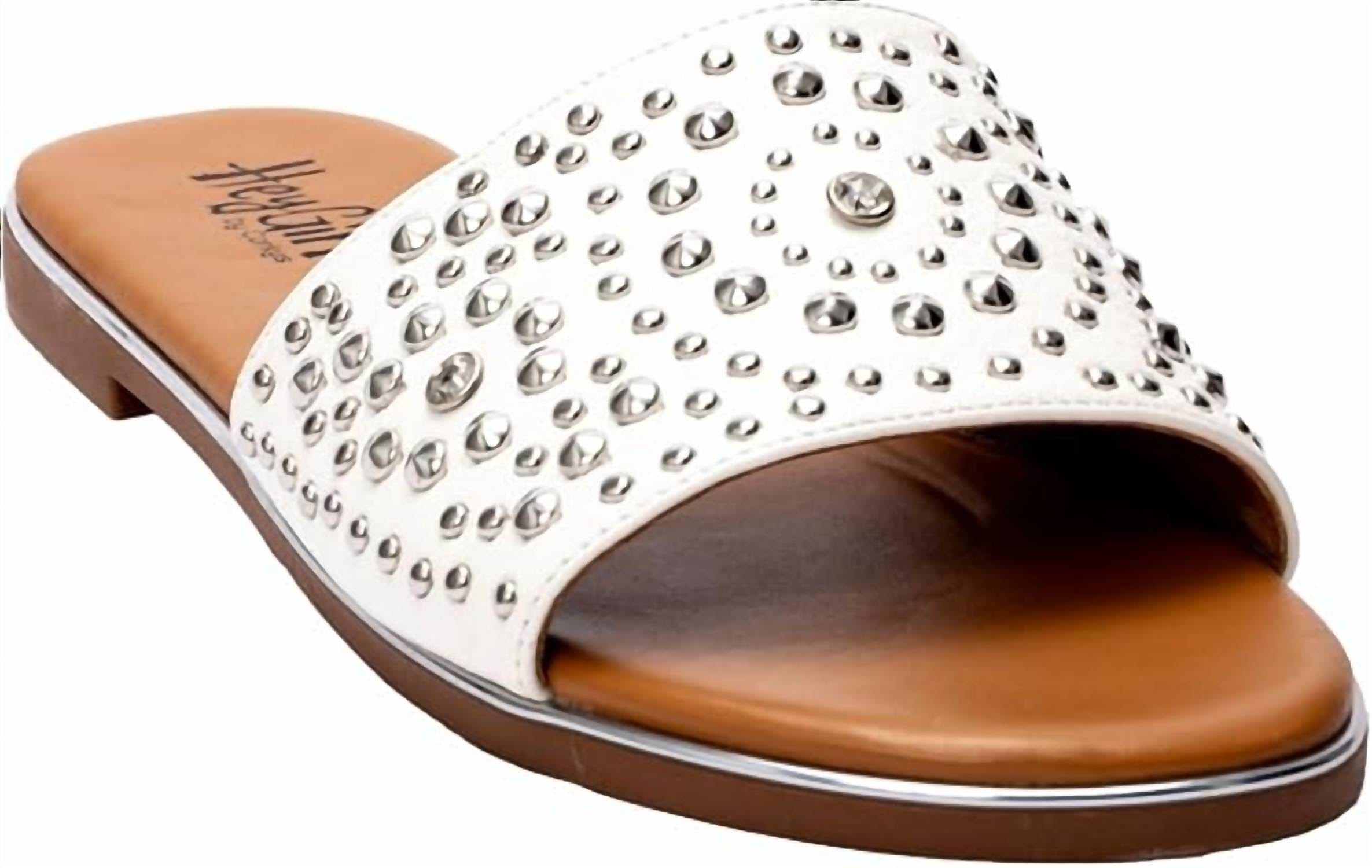 WHITE* Women's Rhinestone Bail Money Sandal In White