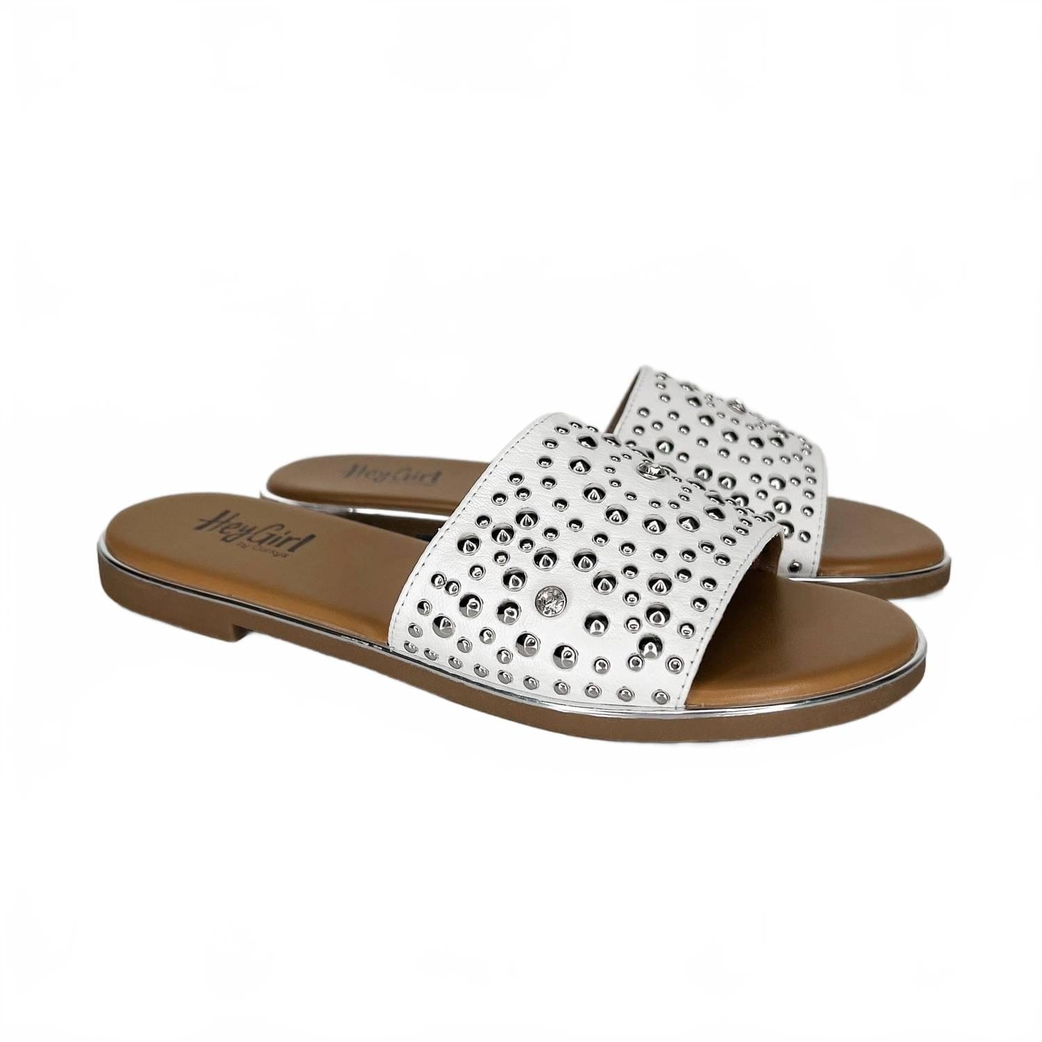 WHITE* Women's Rhinestone Bail Money Sandal In White