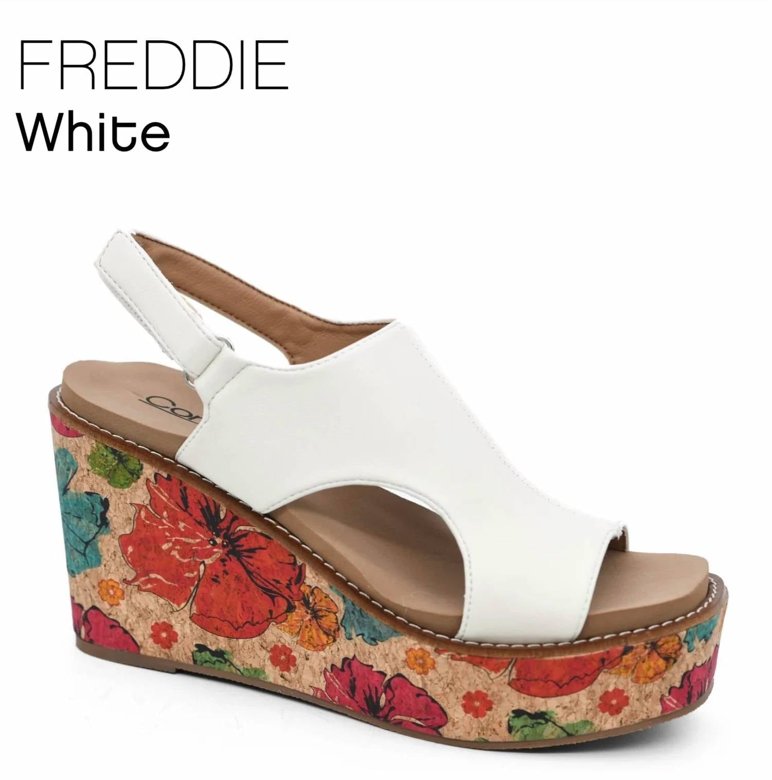 WHITE* Women's The Freddie Wedge Sandals In White