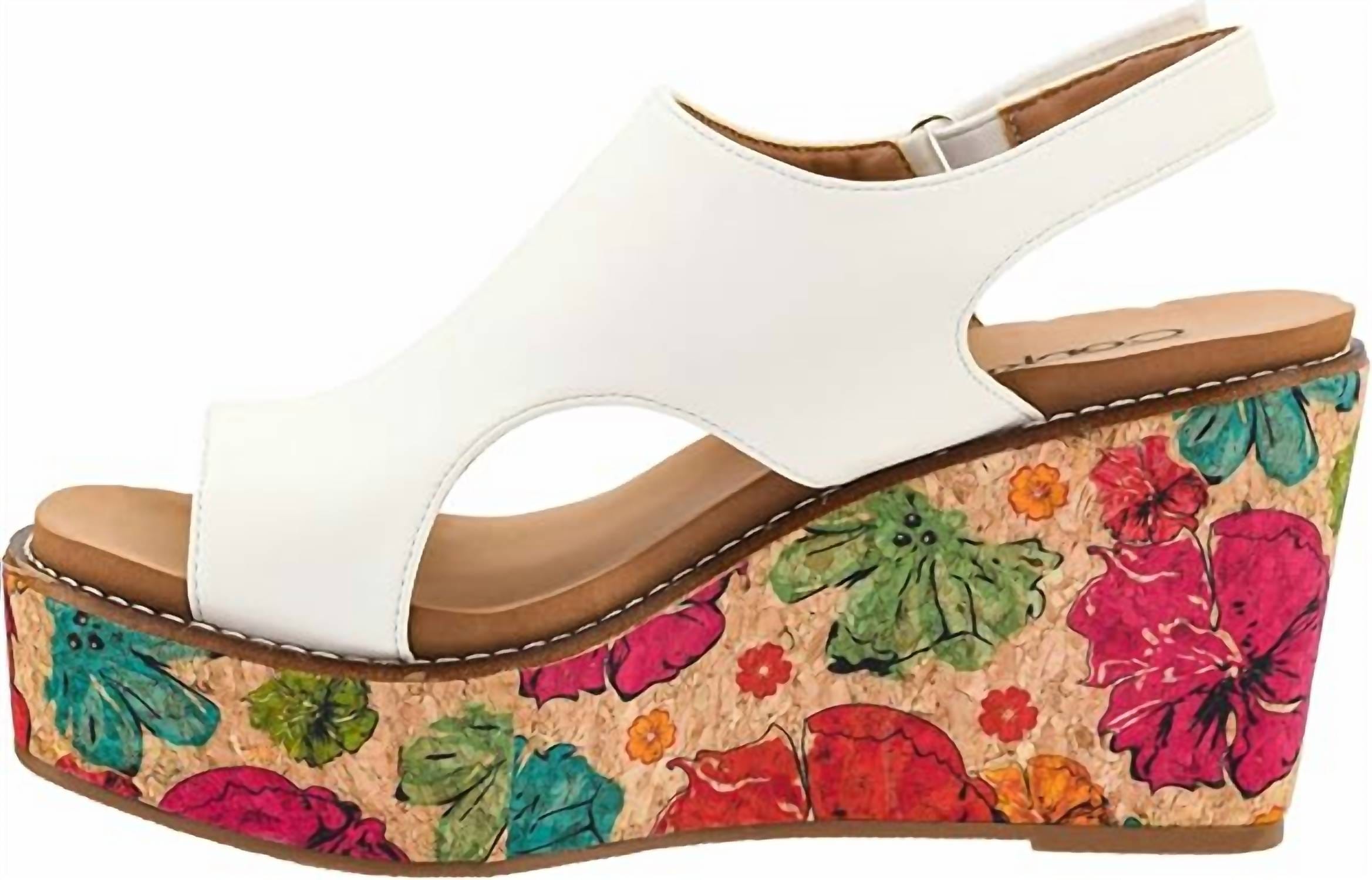 WHITE* Women's The Freddie Wedge Sandals In White