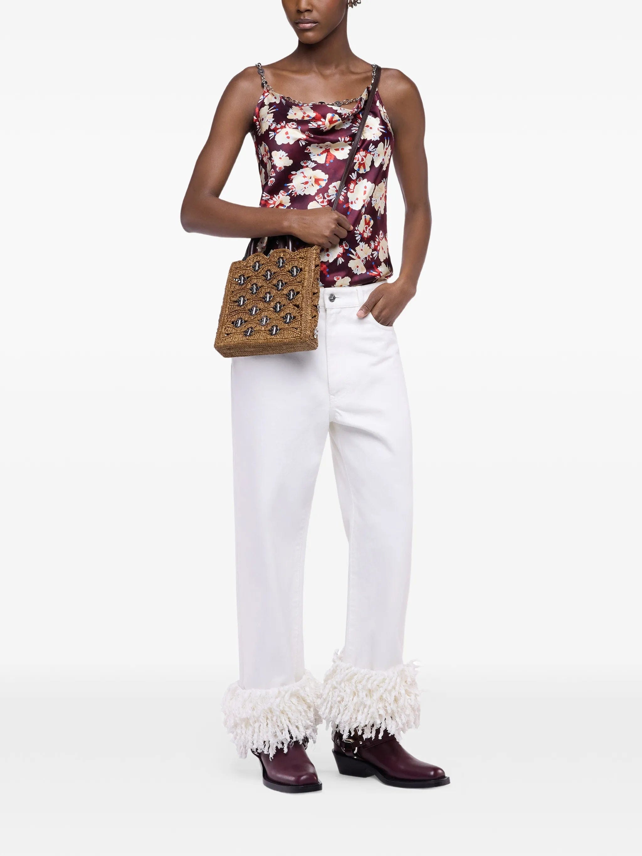 Rabanne floral - patterned chain - detail top