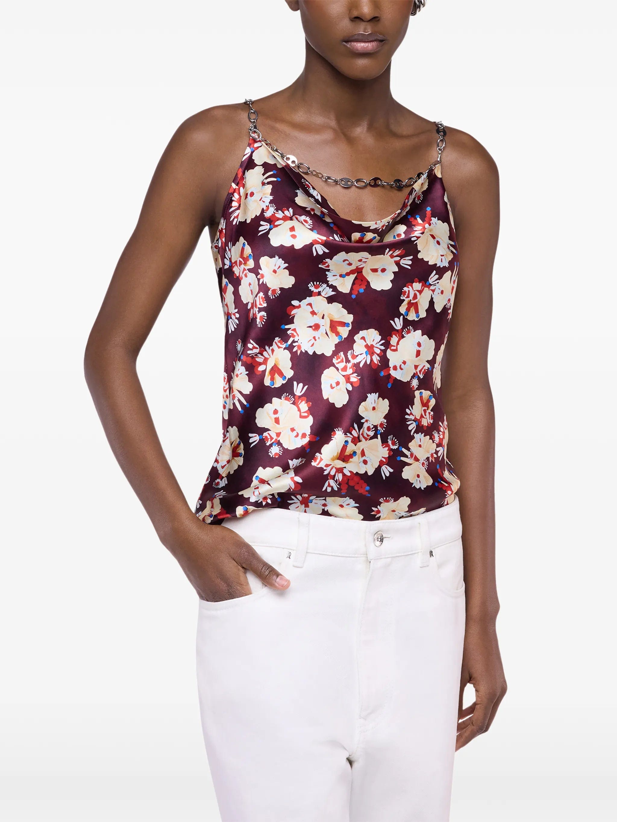 Rabanne floral - patterned chain - detail top