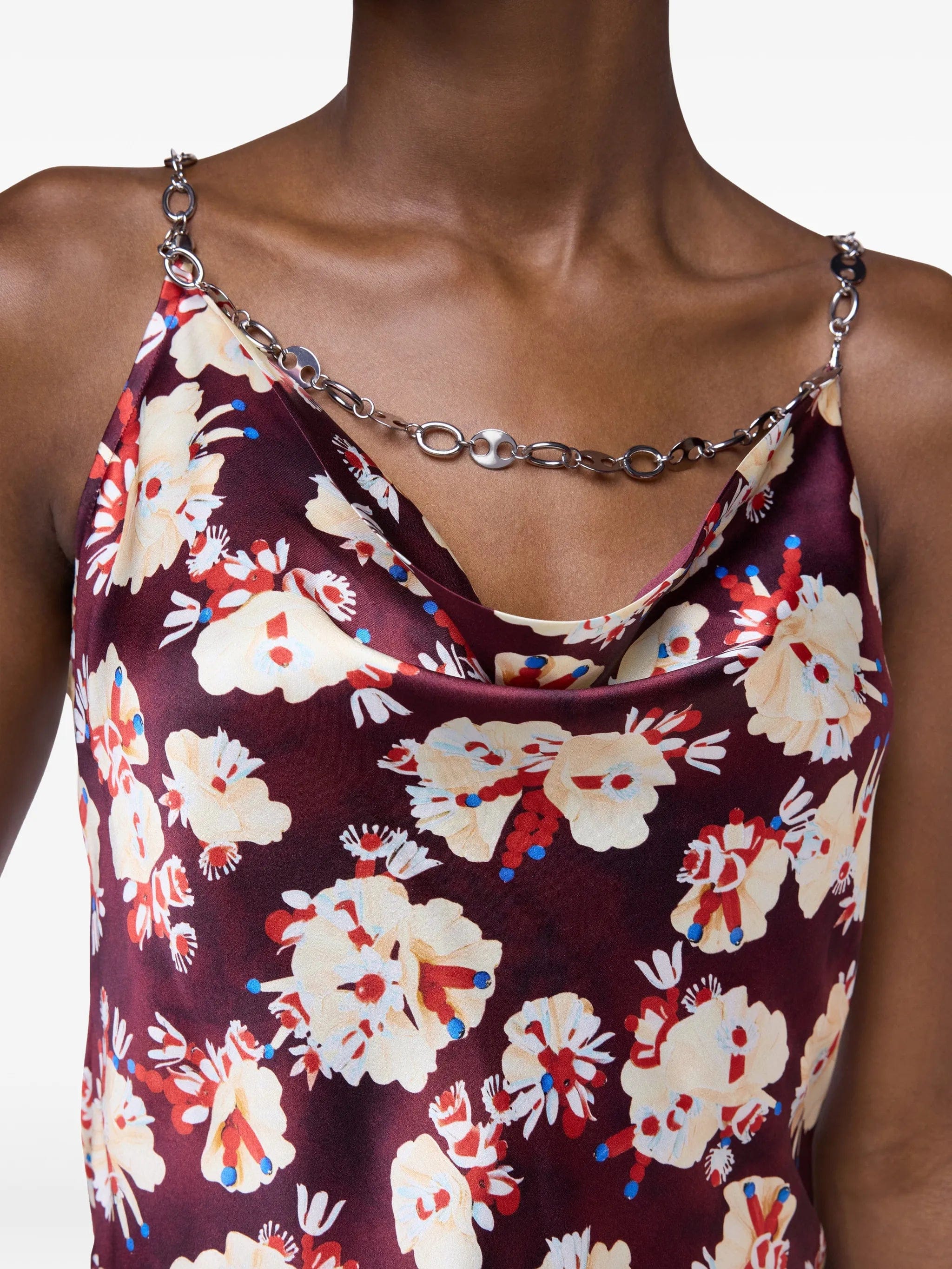 Rabanne floral - patterned chain - detail top