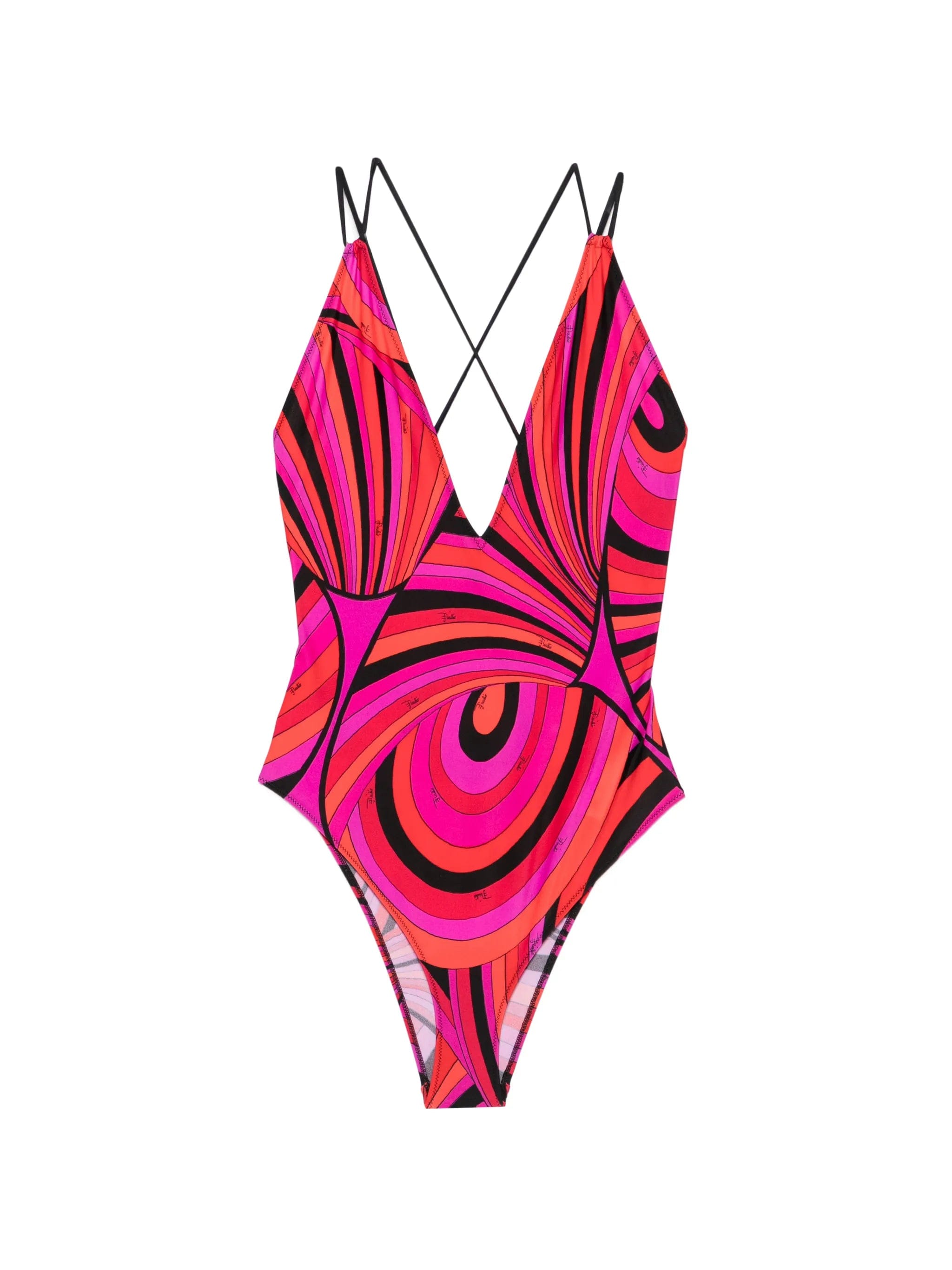 PUCCI Iride - print V - neck swimsuit
