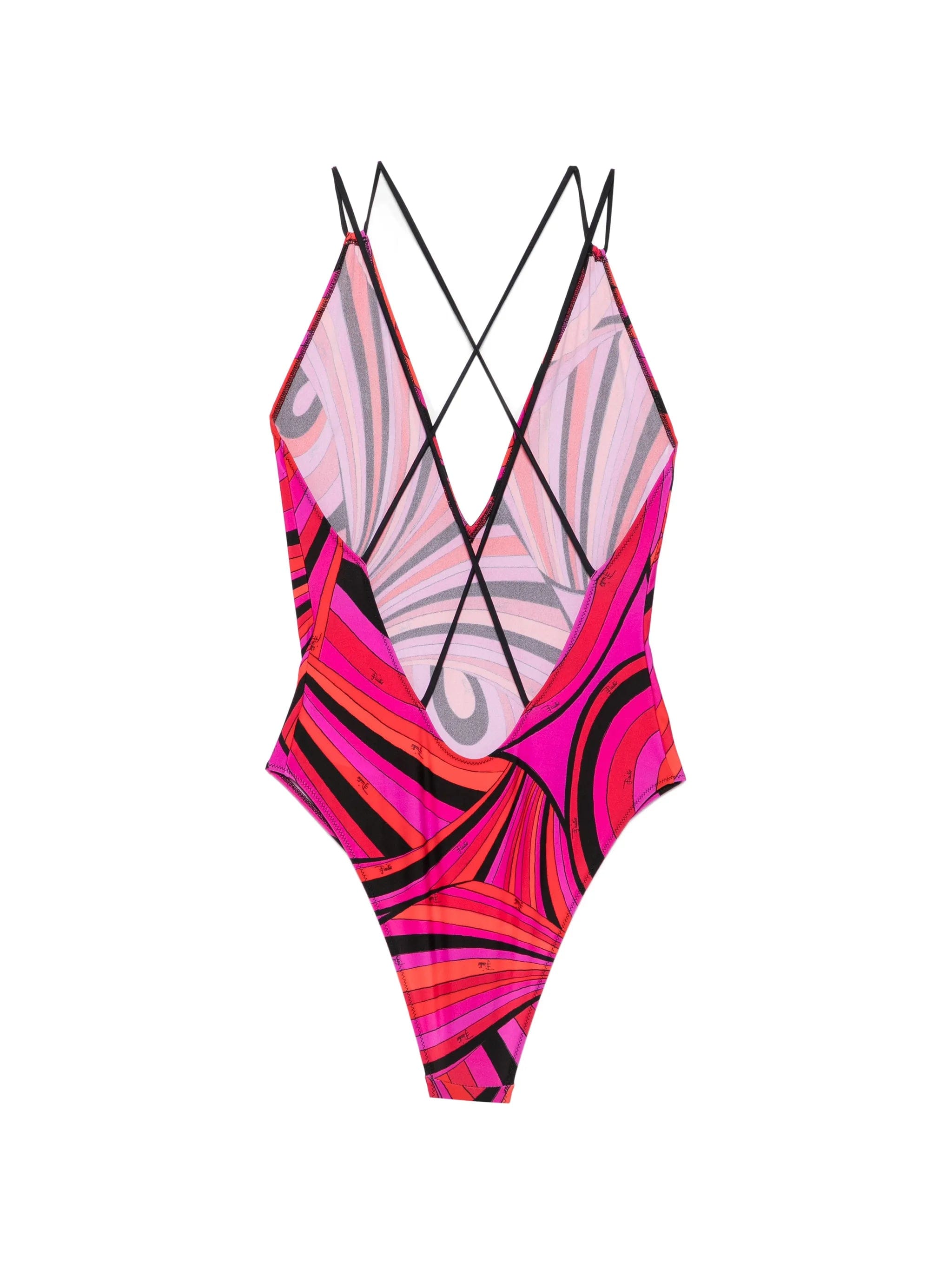 PUCCI Iride - print V - neck swimsuit