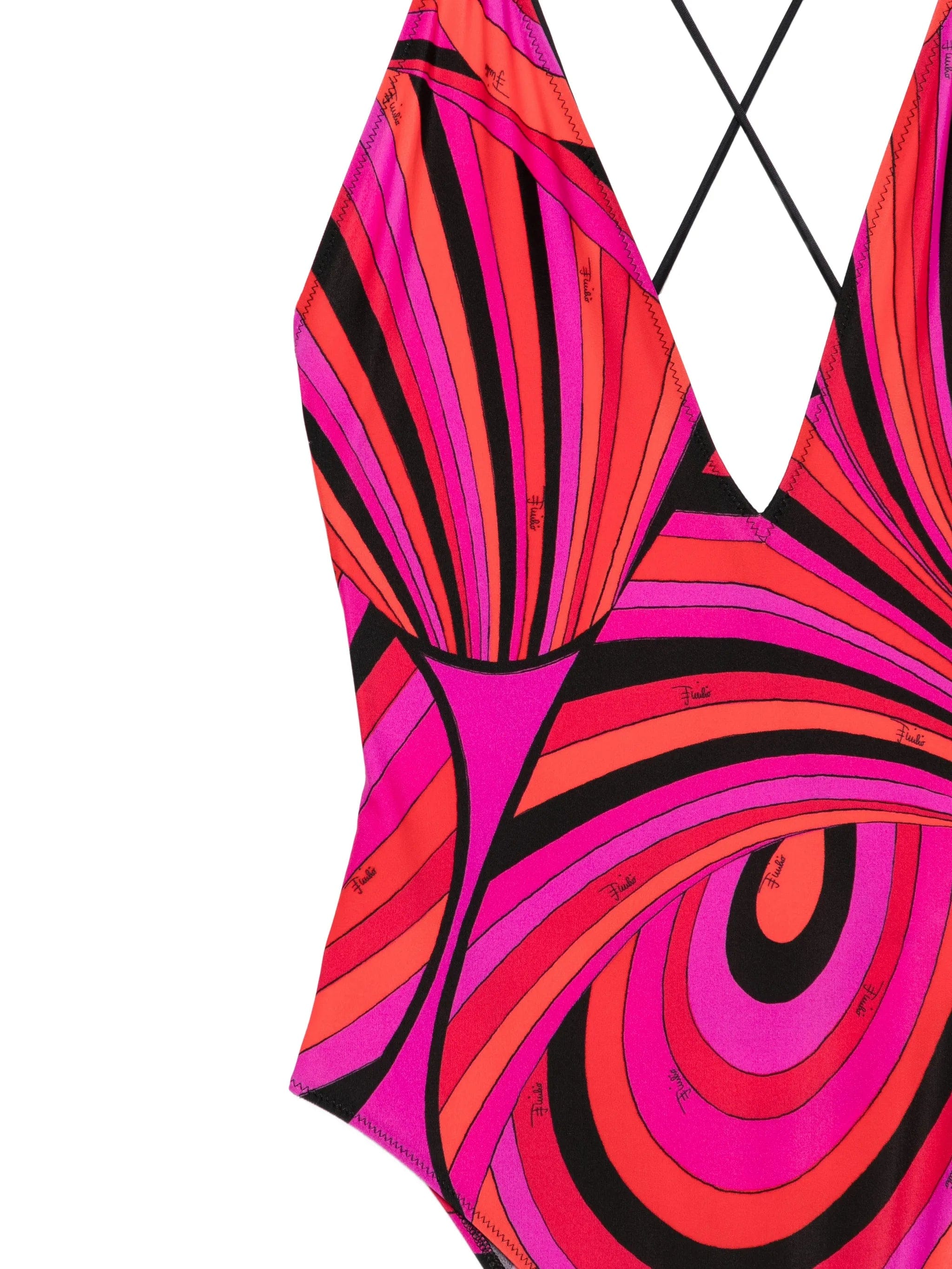 PUCCI Iride - print V - neck swimsuit