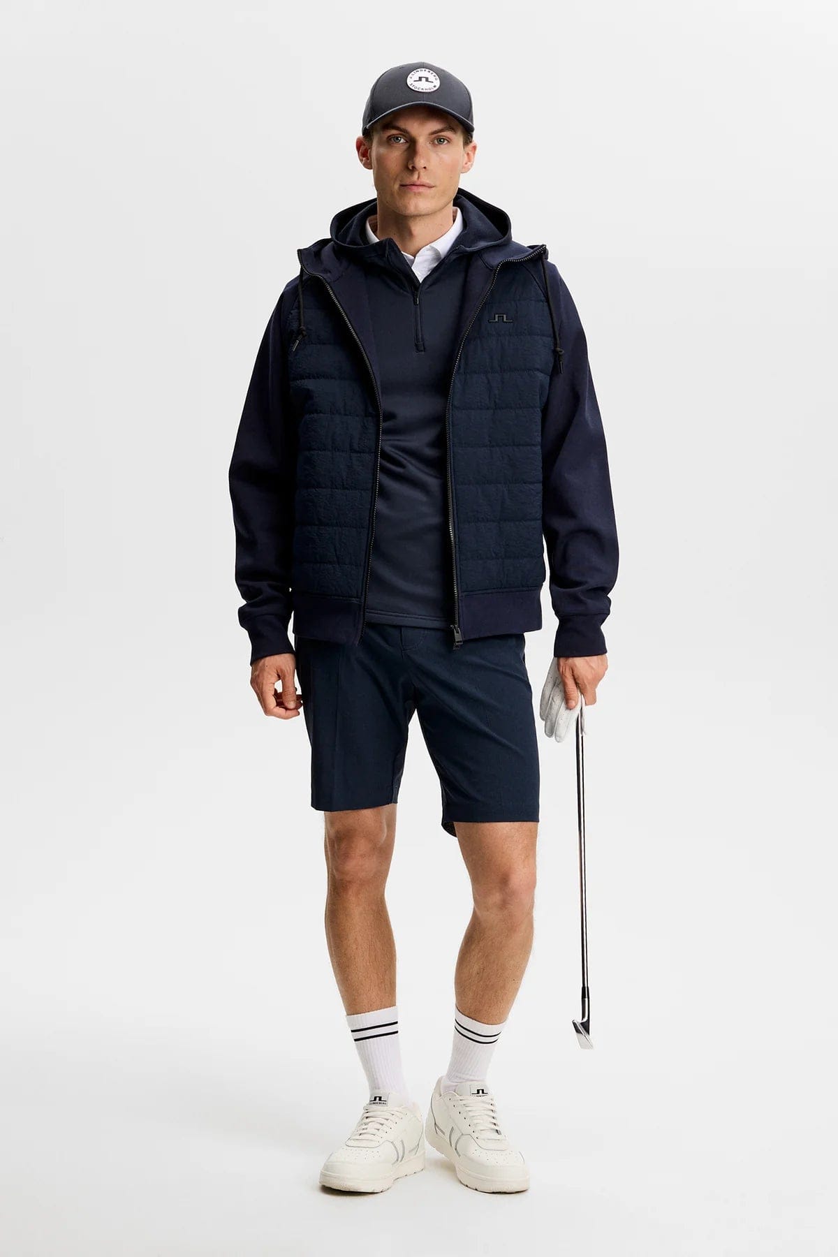 J. Lindeberg Ariel Quarter Zip Hood - Navy