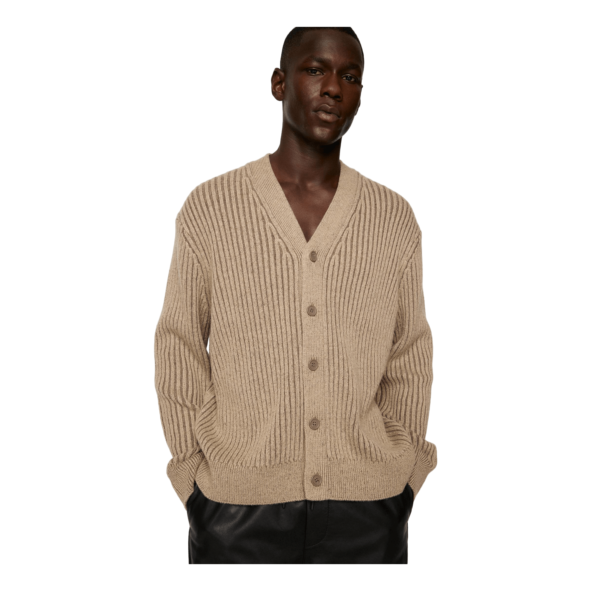 J.lindeberg Twin Plated Knit Cardigan Tiger Brown