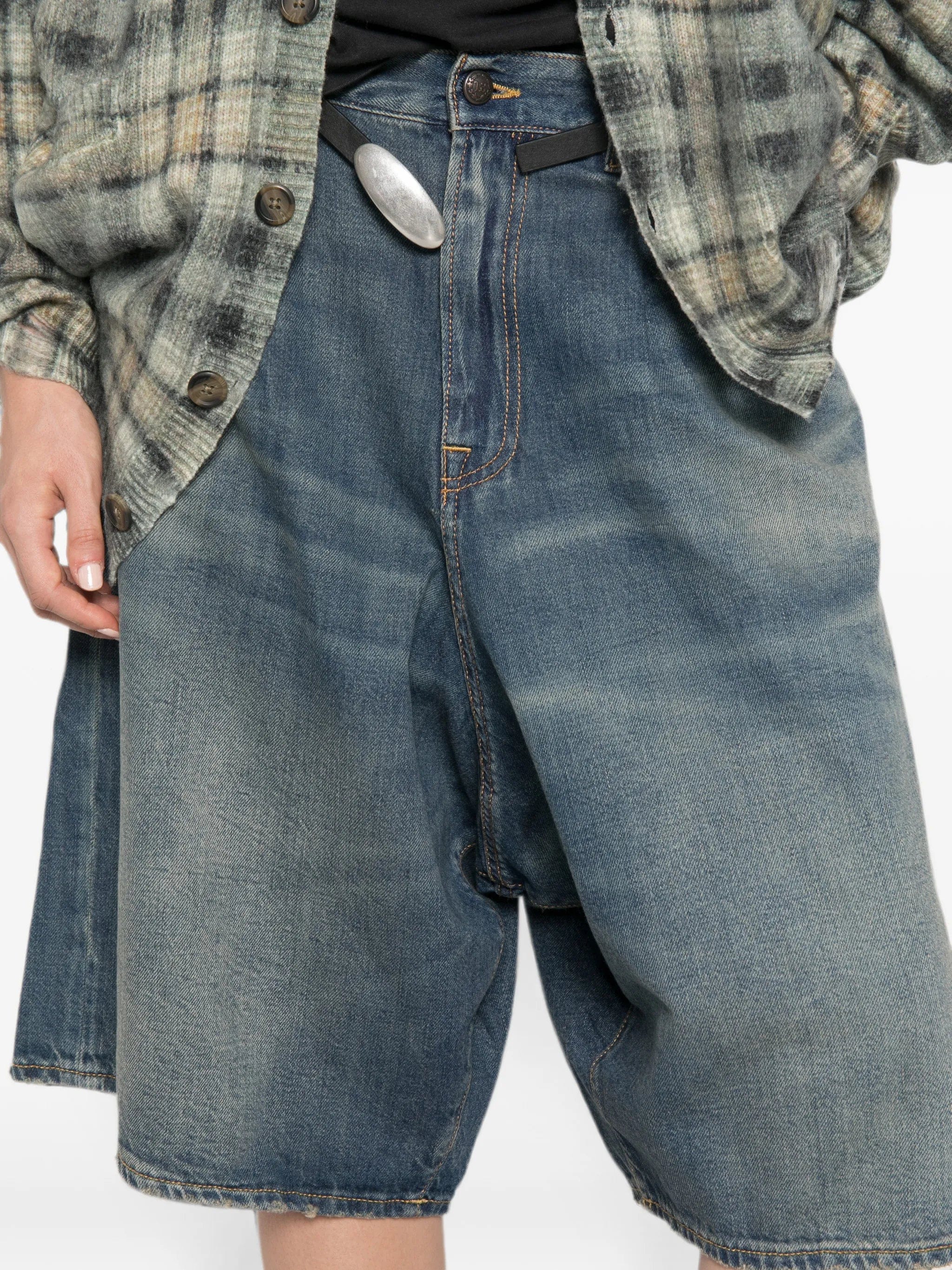 R13 Jesse denim shorts
