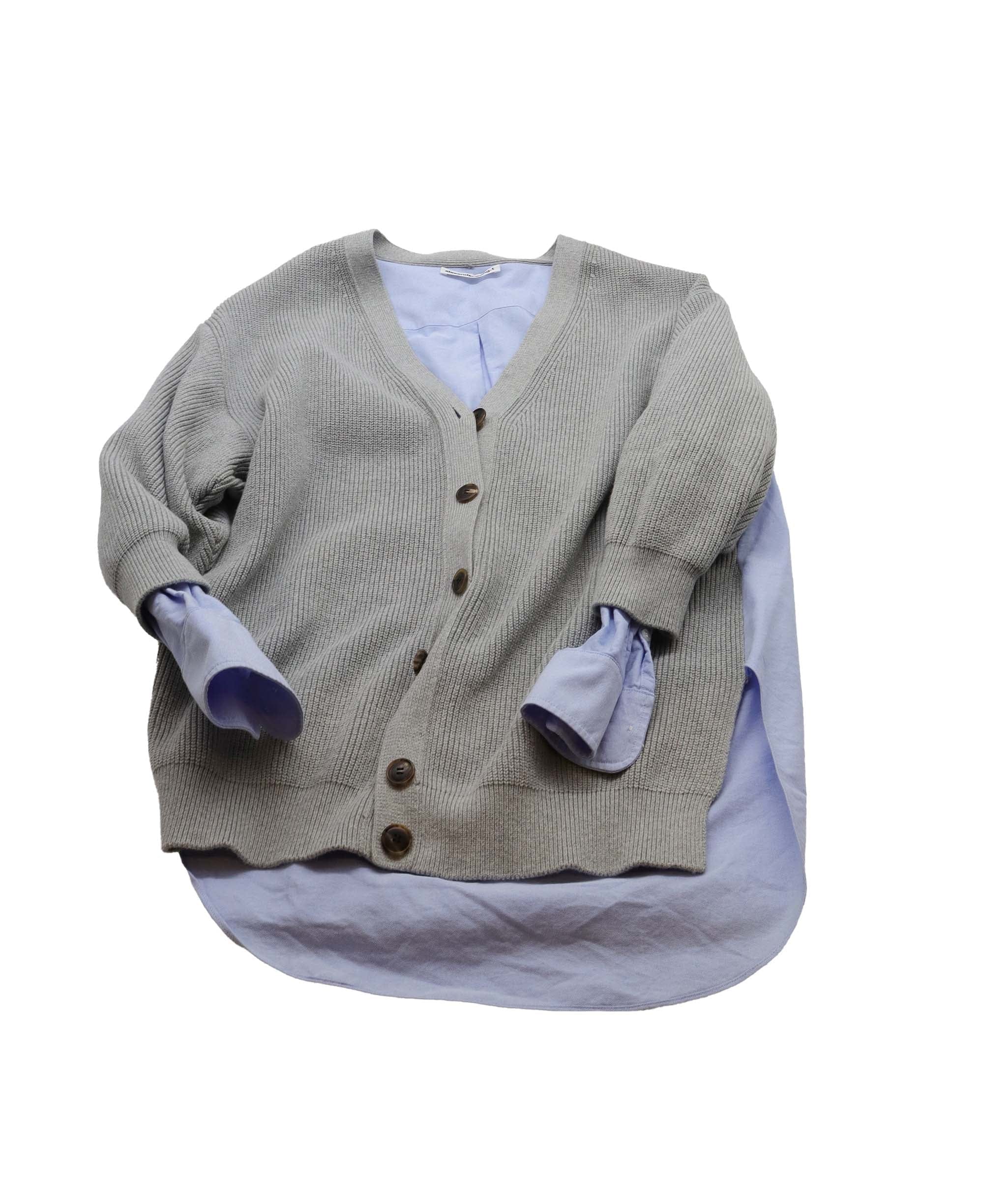 Alexander Wang Grey Cardigan With Blue Shirt One Size AGC1932