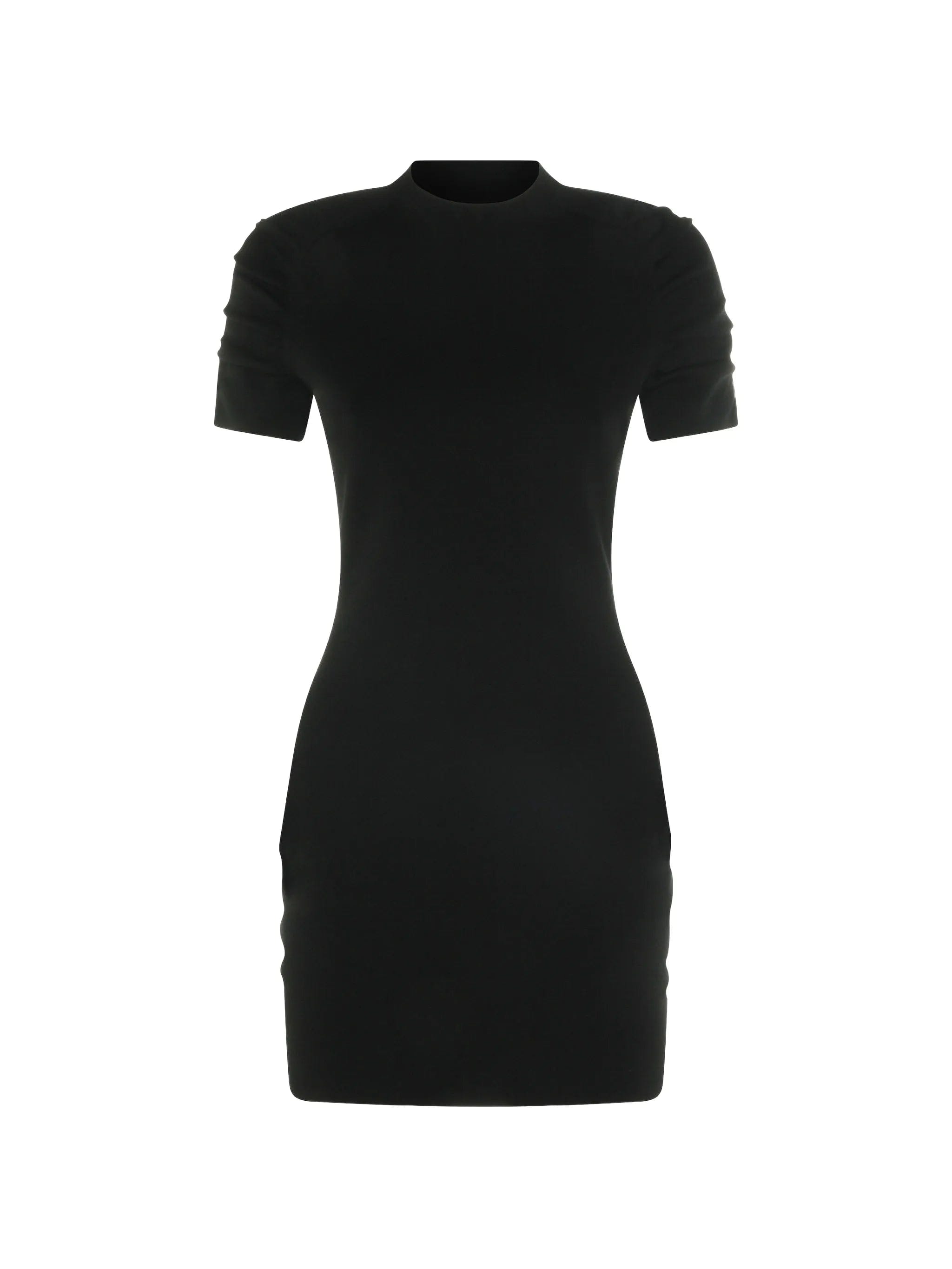 Alexander Wang logo - print ruched - sleeve dress