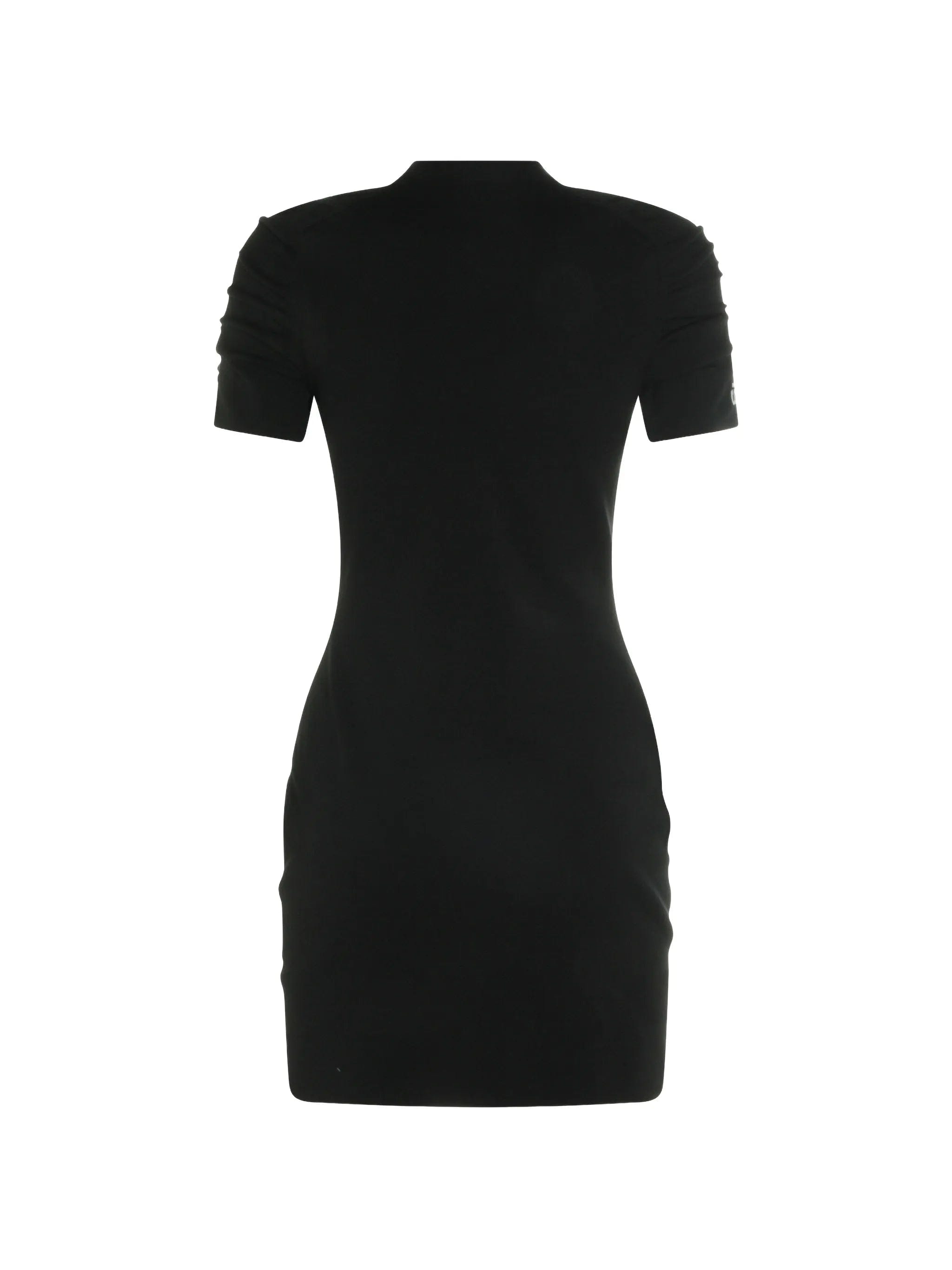 Alexander Wang logo - print ruched - sleeve dress