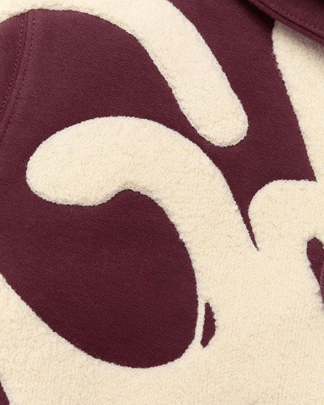 Geedup Handstyle Hoodie Maroon Cream