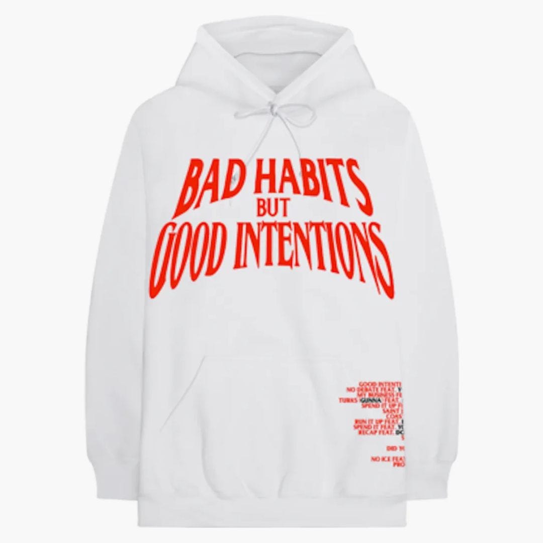 Nav x Vlone Bad Habits Hoodie White