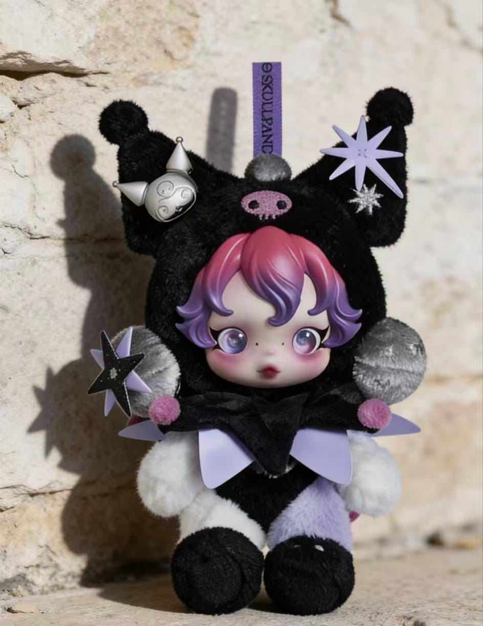 Sydney Labubu Skullpanda × Kuromi Plush Pendant