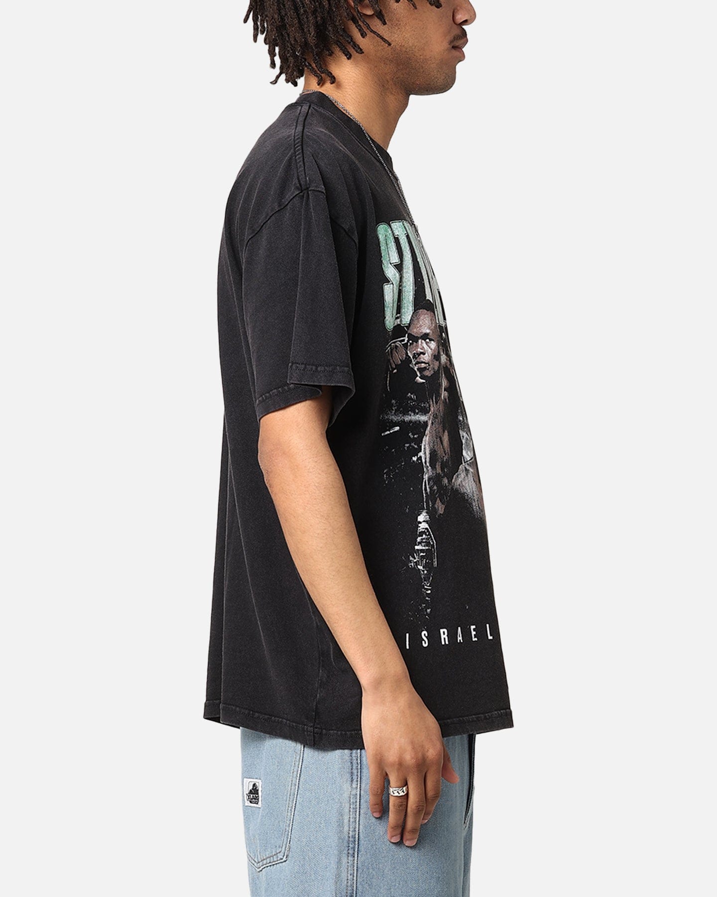 Revenge UFC By Culture Kings Israel The Last Stylebender Adesanya Revenge Vintage T - Shirt Black Acidwash