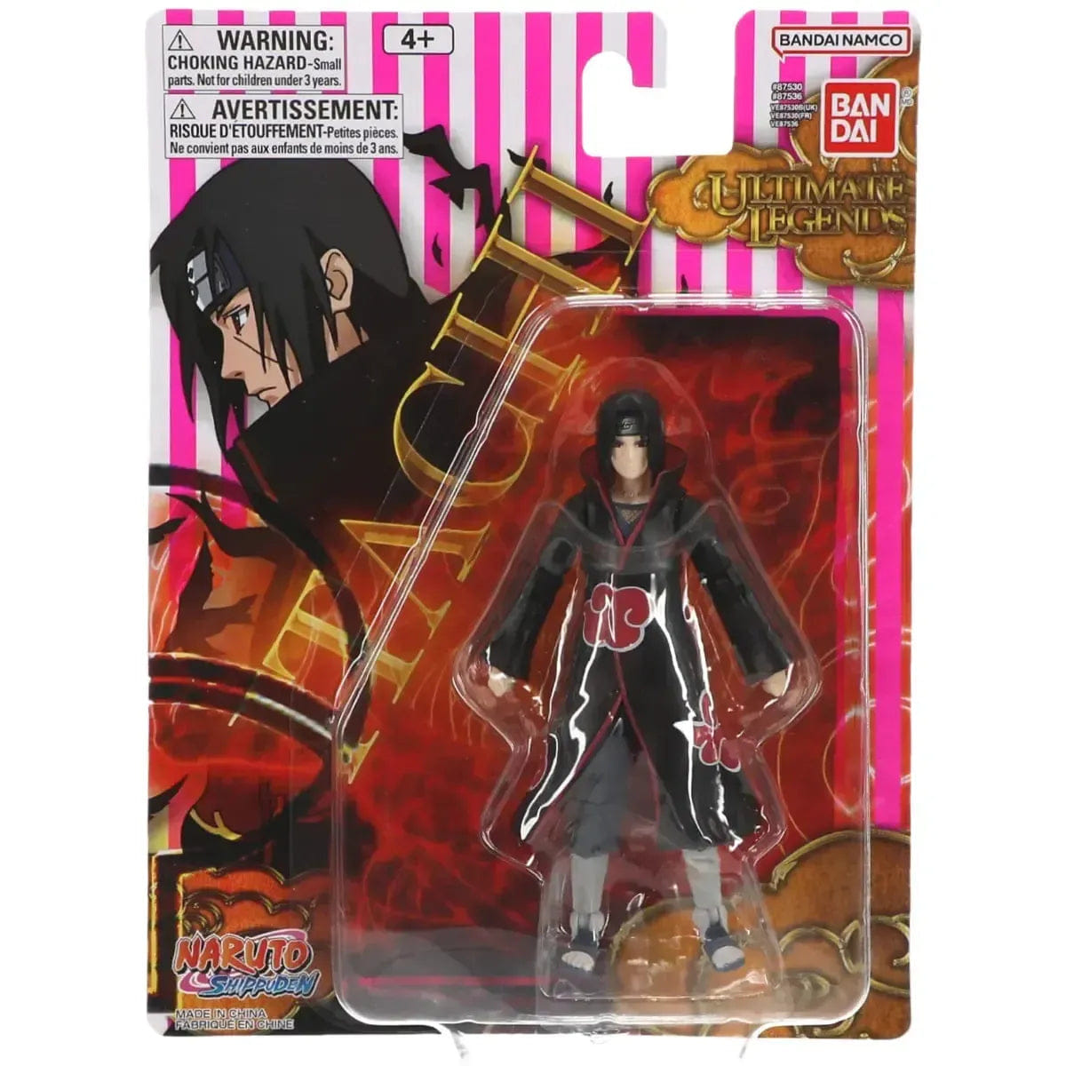 Bandai Naruto Shippuden - Akatsuki Uniform Itachi Uchiha Action Figure (5") - Bandai - Ultimate Legends Series