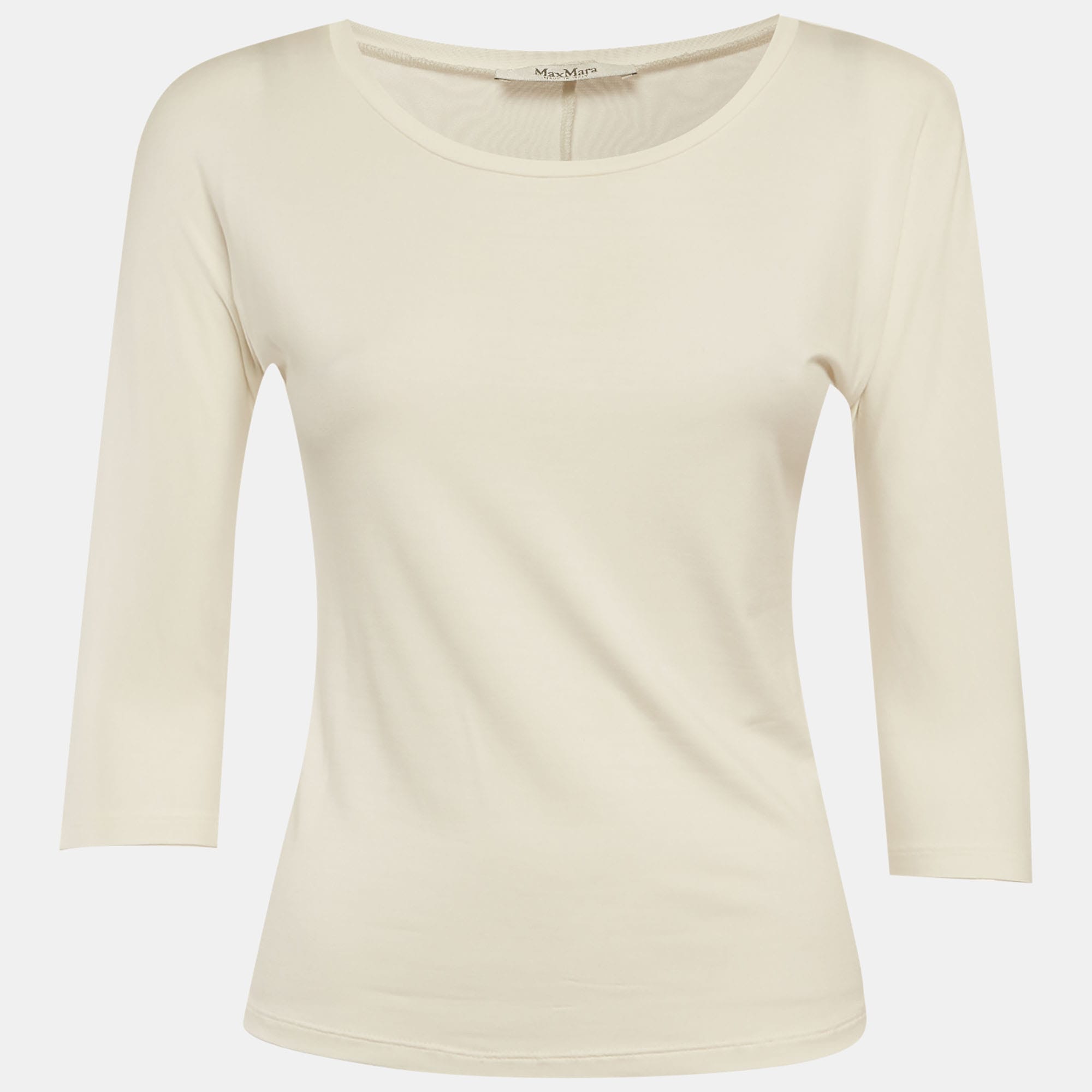 Max Mara White Jersey Crew Neck T - Shirt