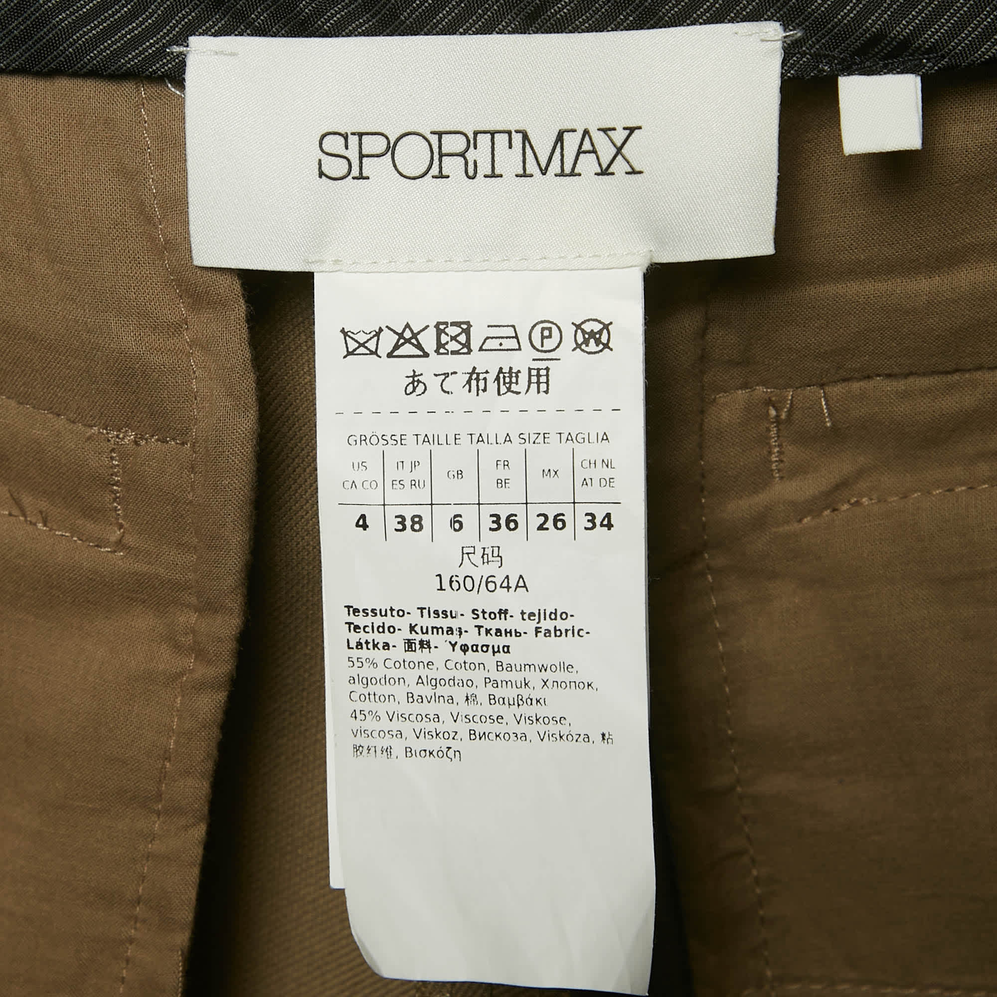Max Mara Black Gabardine Cargo Pants