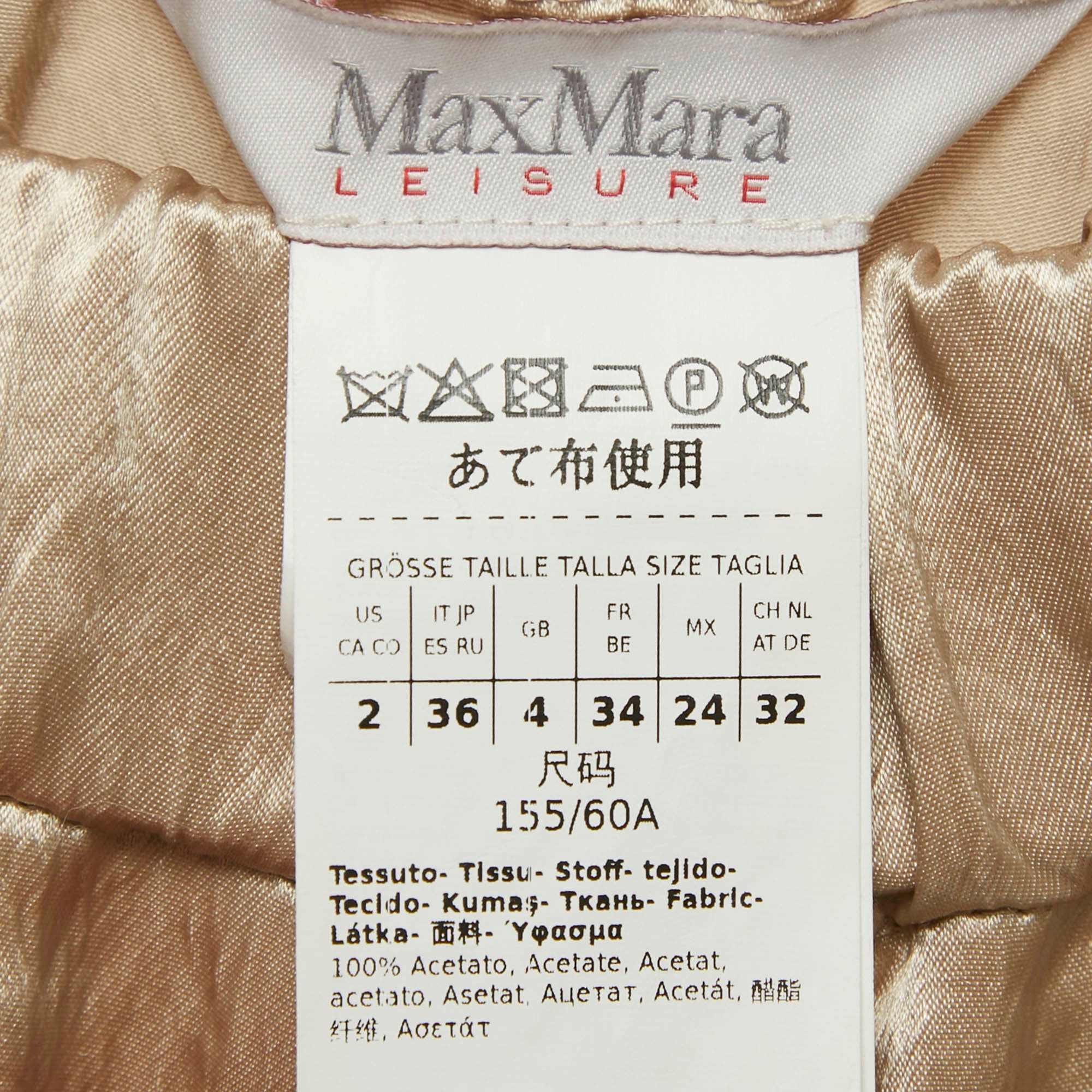 Max Mara Champagne Satin Wide Leg Trousers