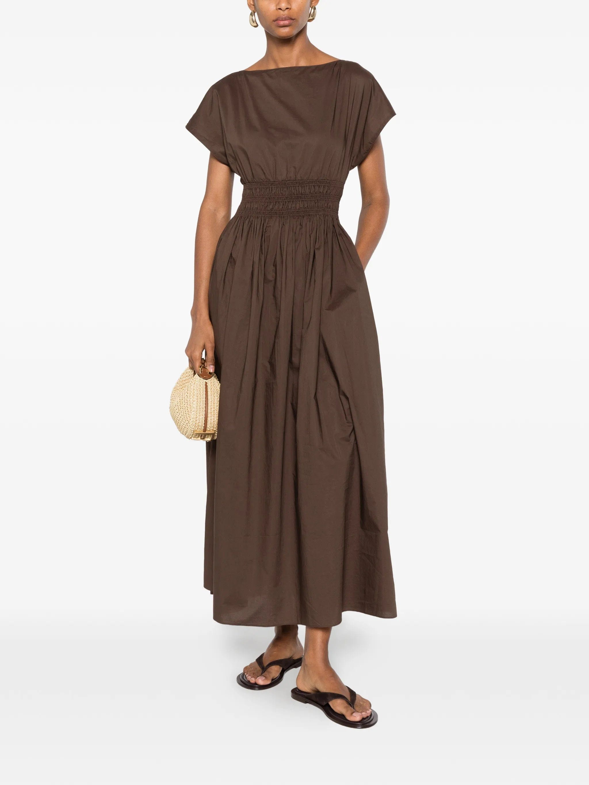 Matteau shirred - waist midi dress