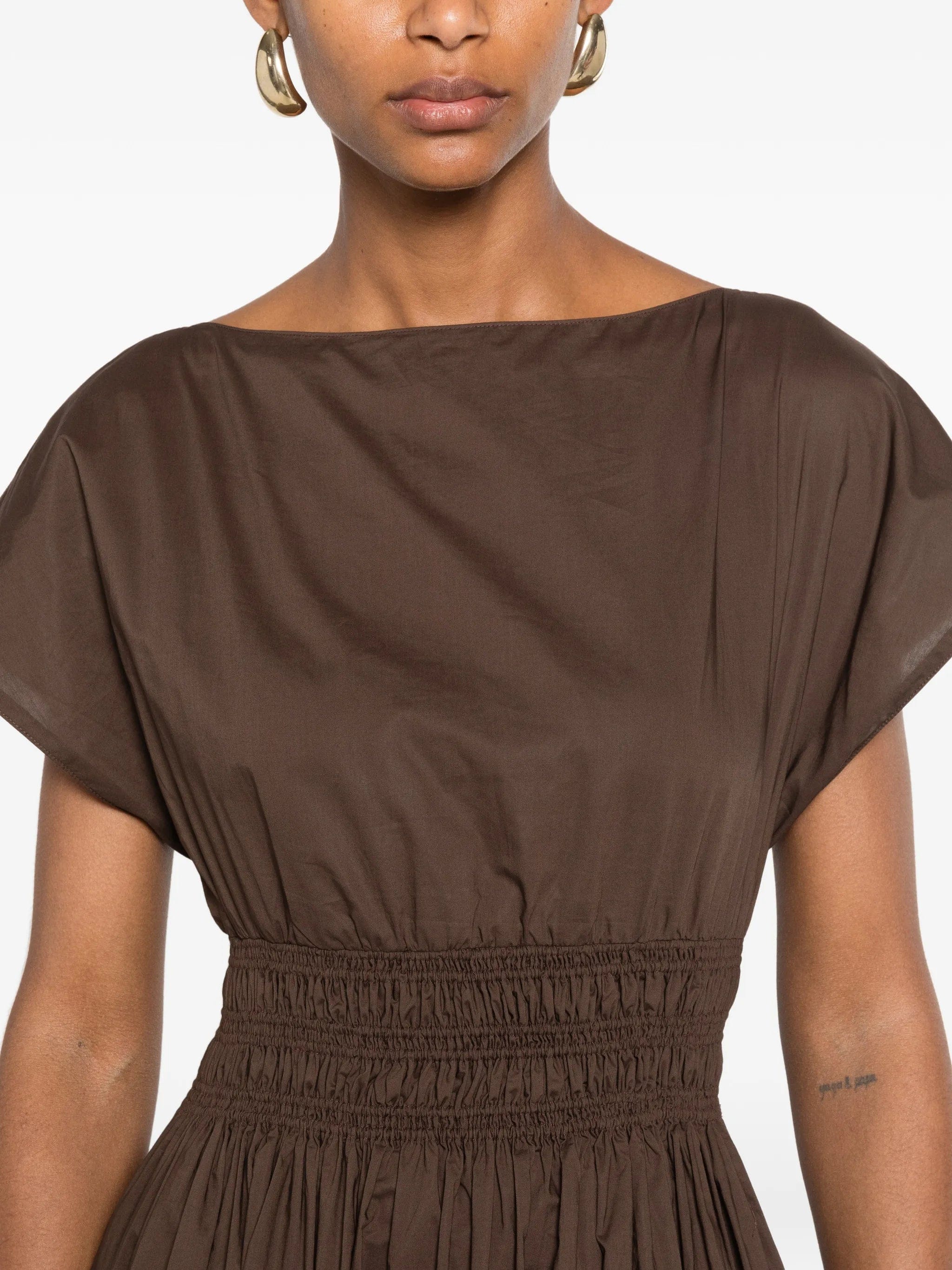 Matteau shirred - waist midi dress