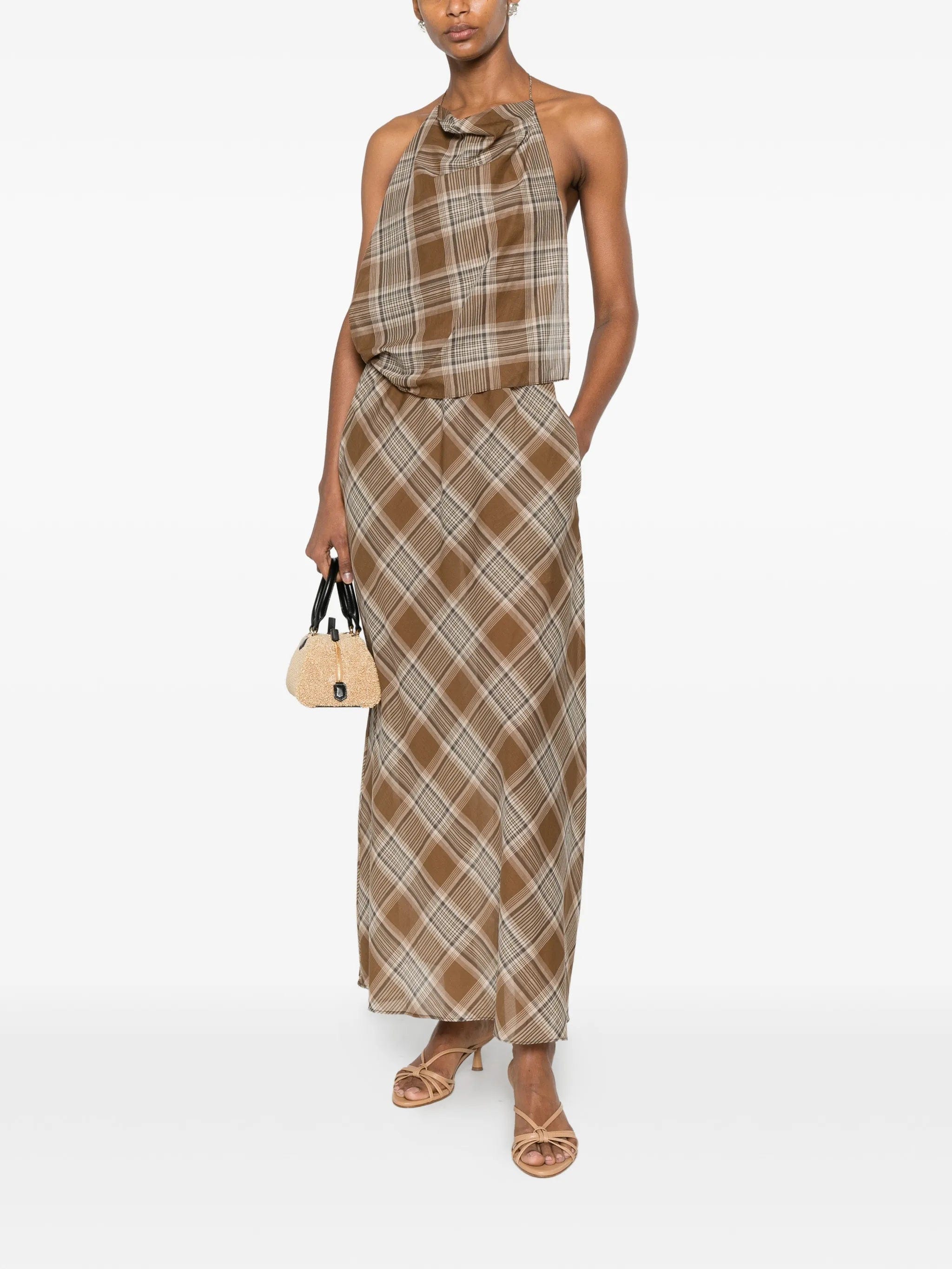 Matteau layered halterneck midi dress