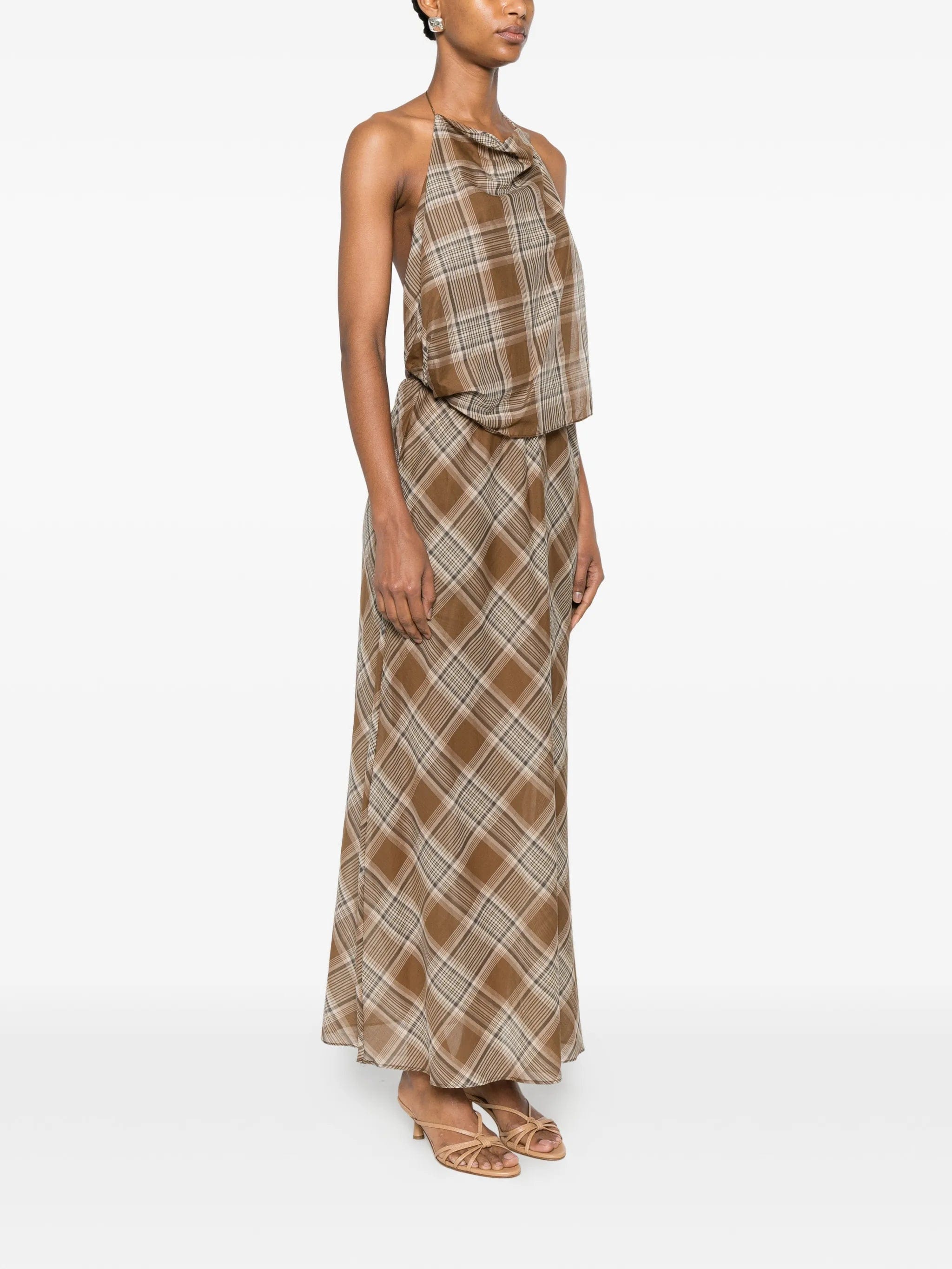 Matteau layered halterneck midi dress