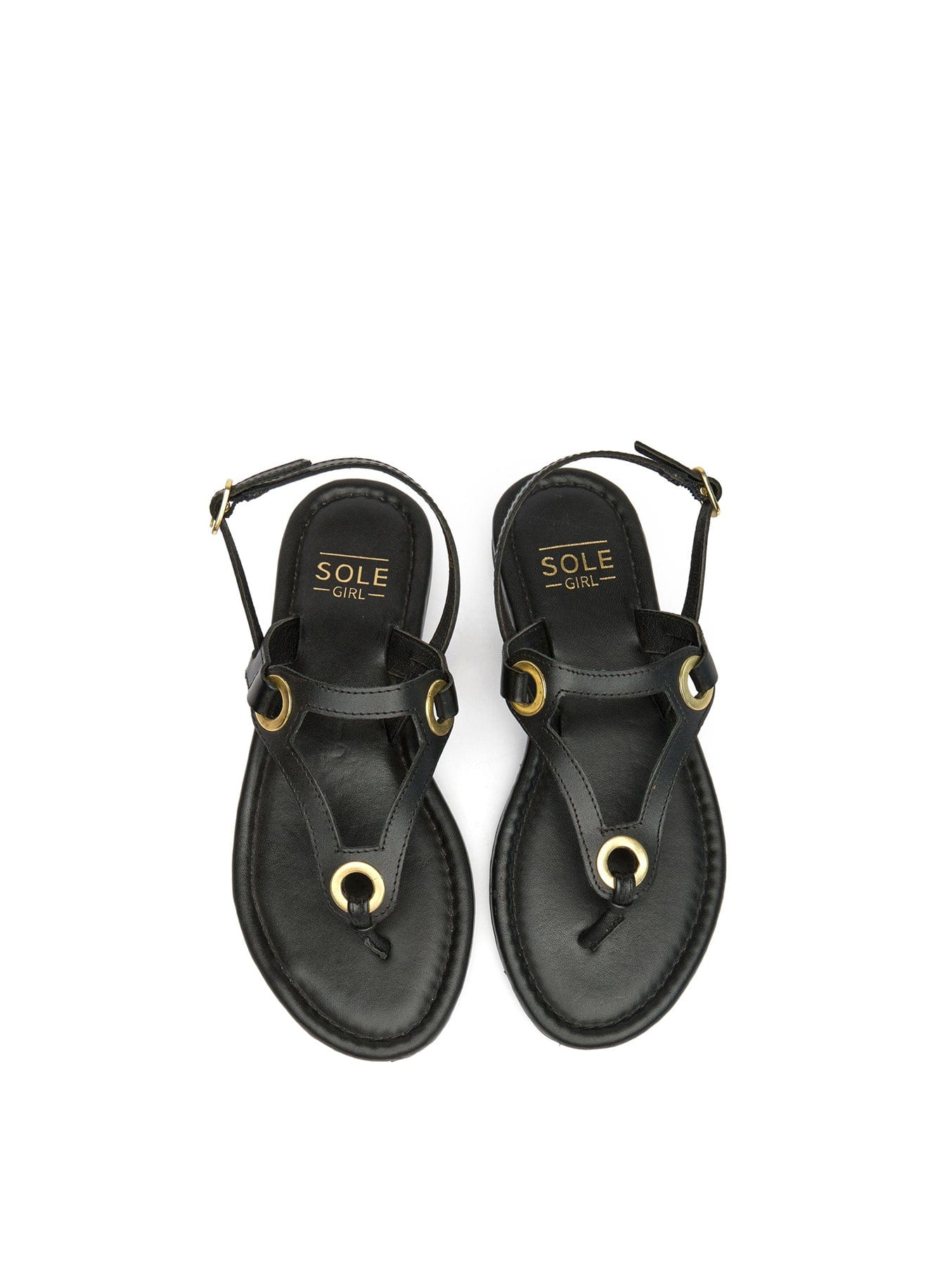 Sole Lou Leather Sandals Black
