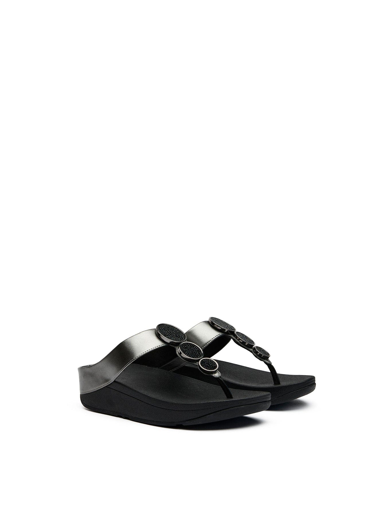 Fitflop Halo Bead Circle Metallic Sandals Silver