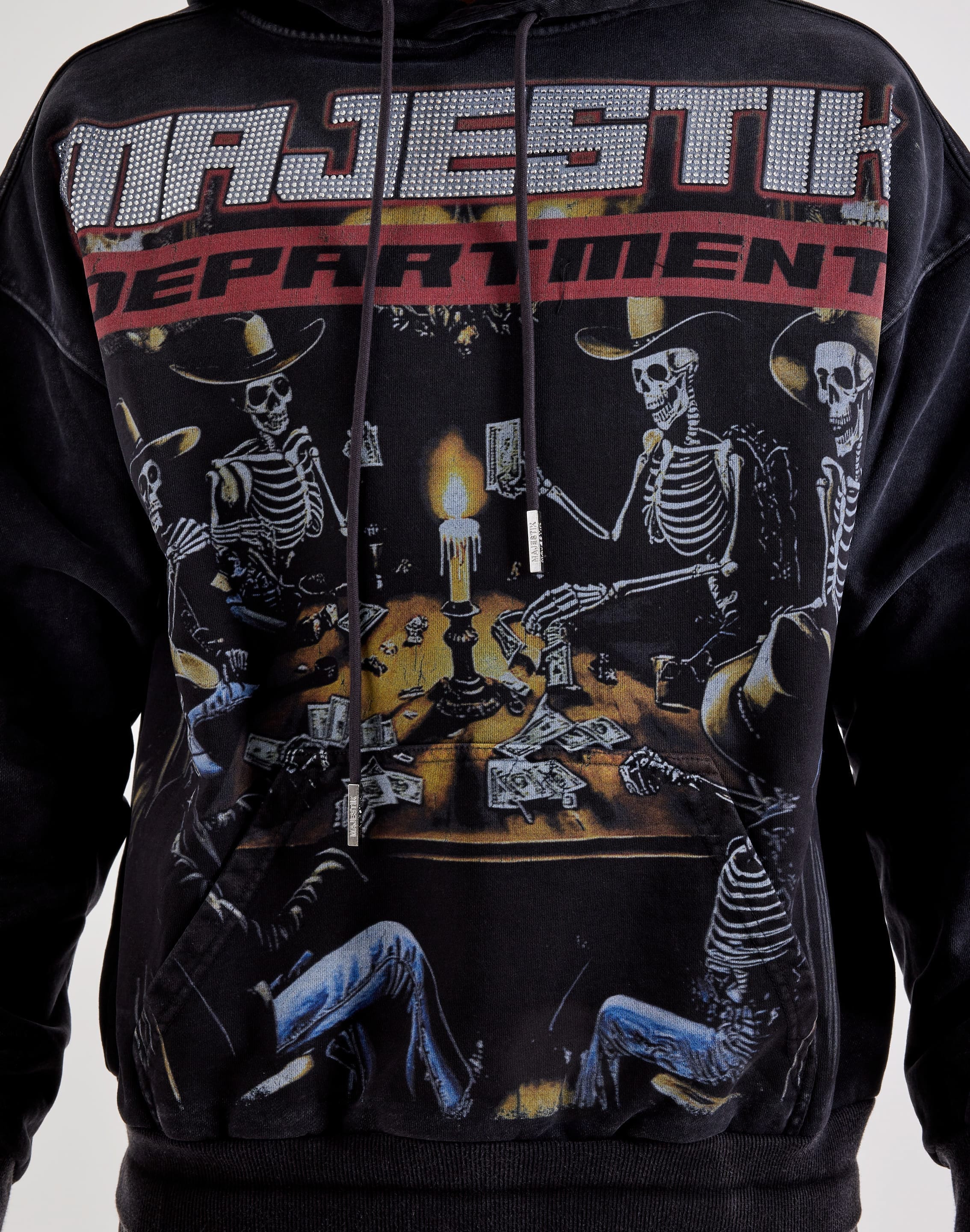 Majestik Skeleton Card Game Graphic Hoodie