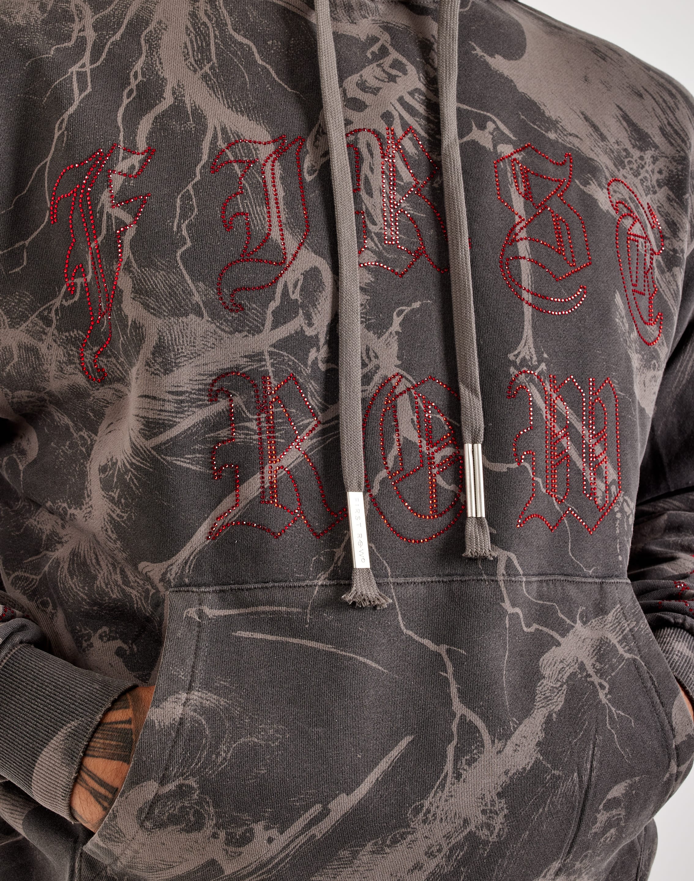 First Row Lightning Skull Fleece Pullover Hoodie