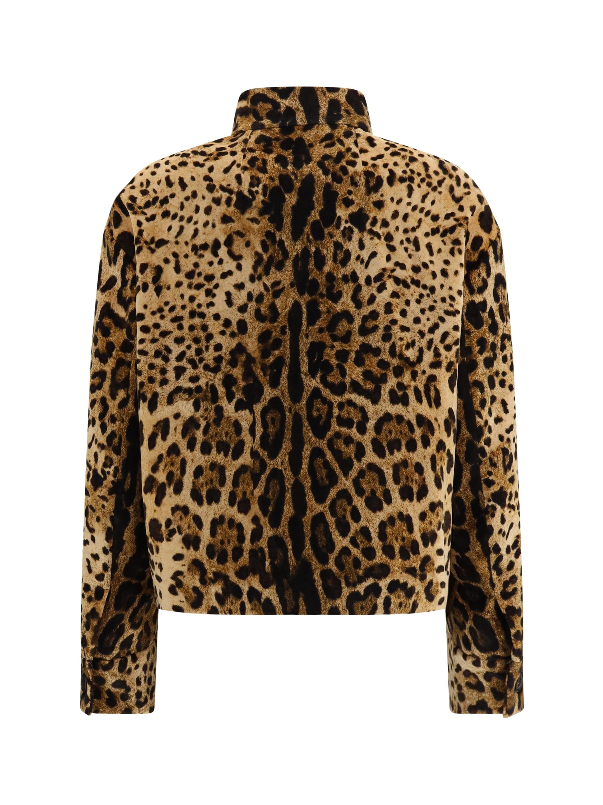 Max Mara Studio Leopard - Print Velvet Jacket — Beige