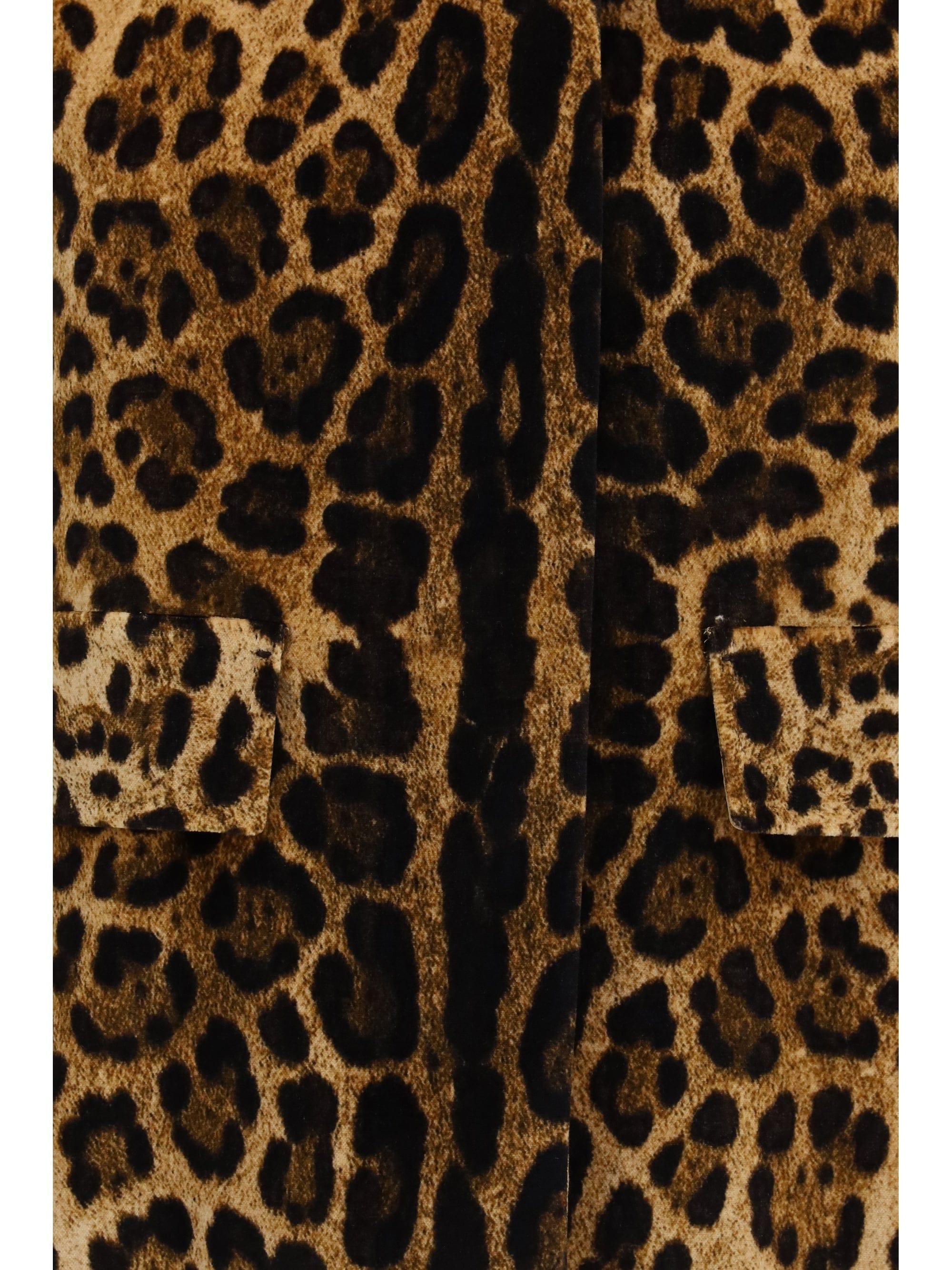 Max Mara Studio Leopard - Print Velvet Jacket — Beige