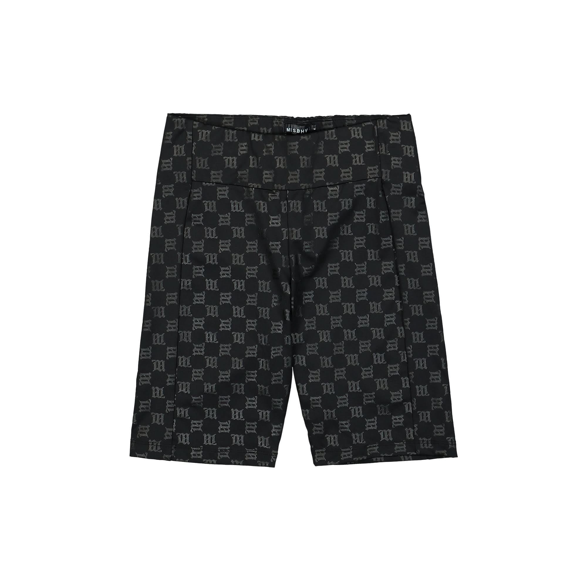 Misbhv Black Monogram High Waisted Biker Shorts