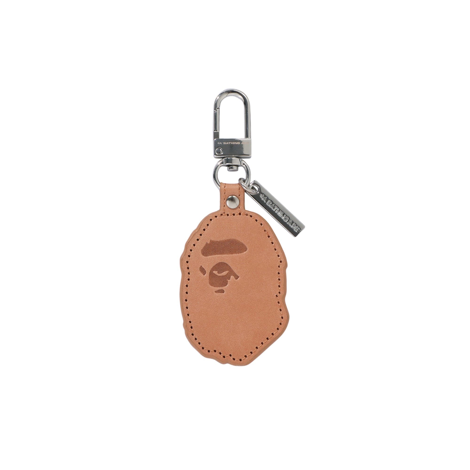 A Bathing Ape Ape Head Leath Keychain - Brn